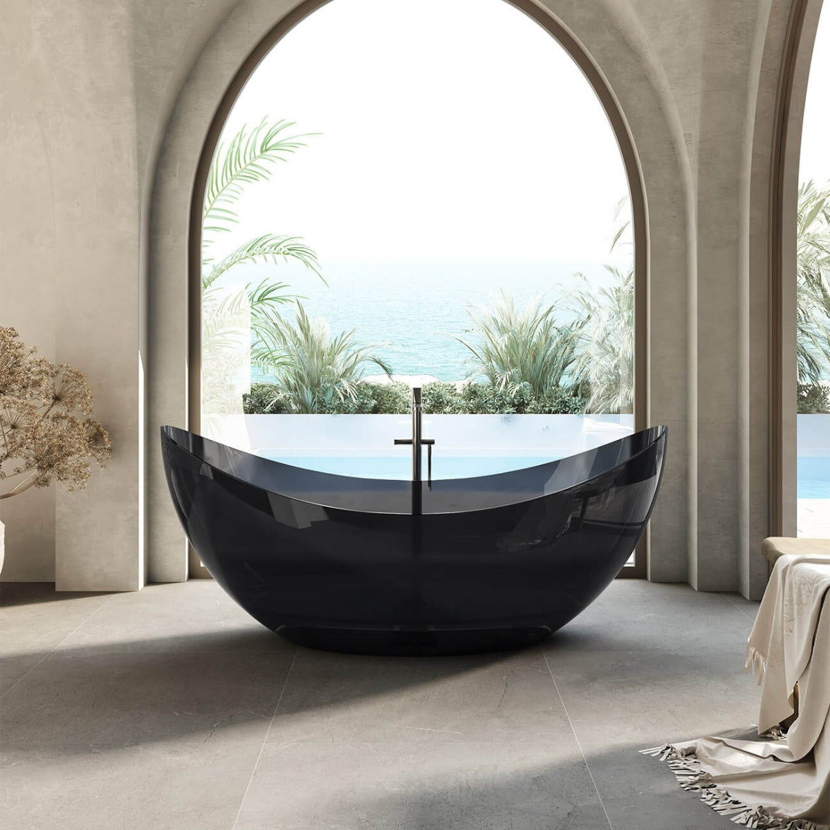 MAIDSTONE | DXV KAI 71 INCH TRANSPARENT RESIN FREESTANDING TUB