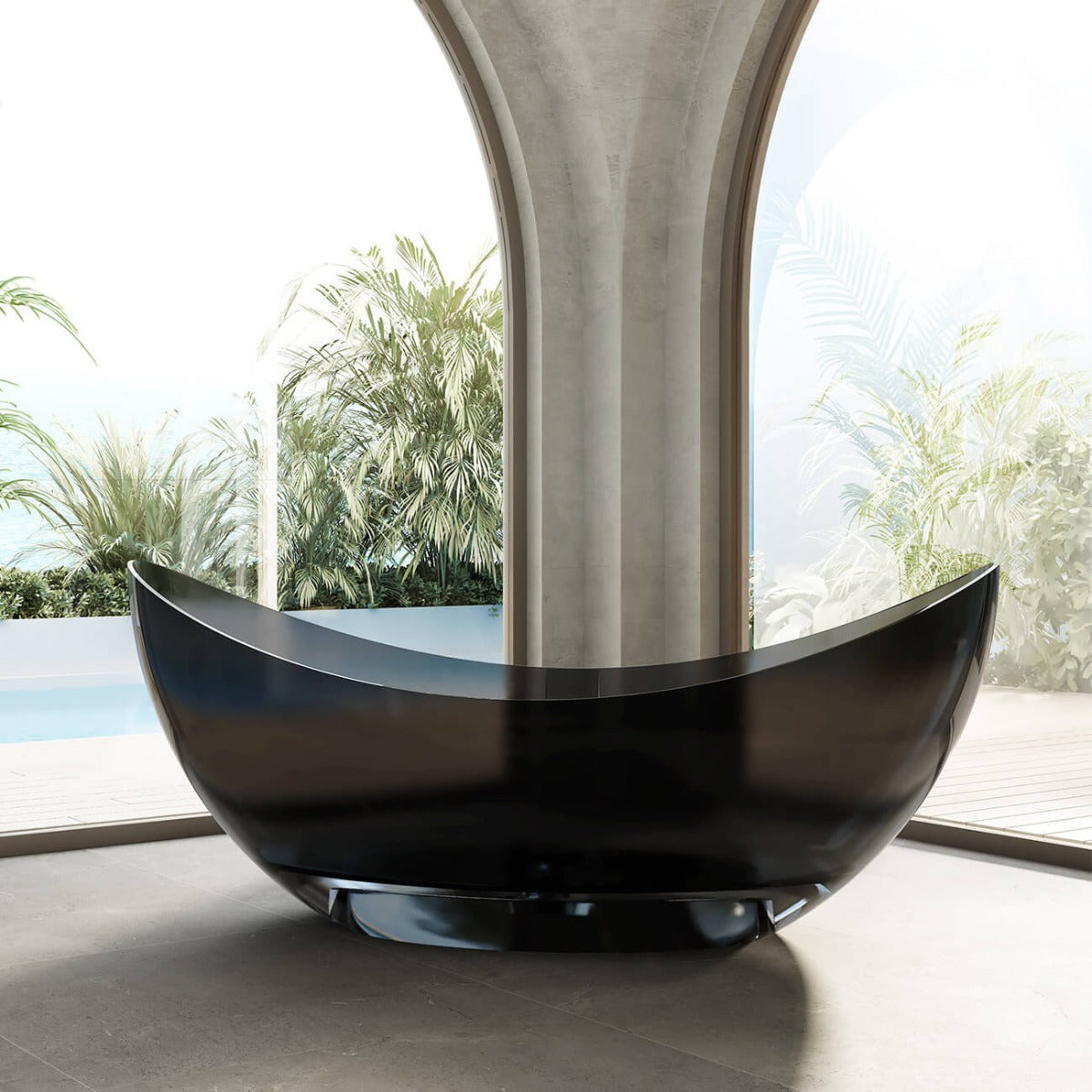 MAIDSTONE | DXV KAI 71 INCH TRANSPARENT RESIN FREESTANDING TUB