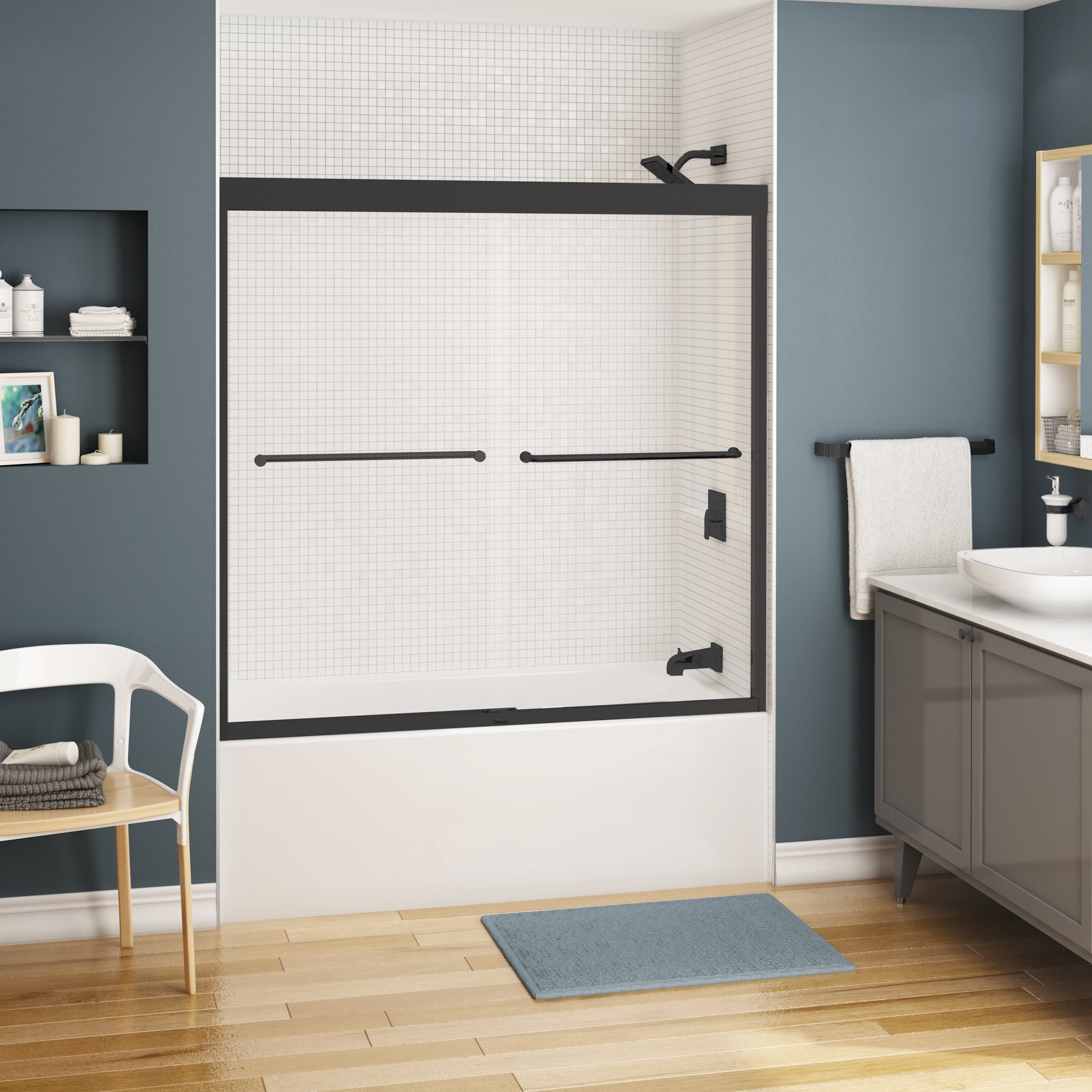 Maax Kameleon 55-59 x 57 in. 8 mm Bypass Tub Door for Alcove Installation with Clear glass