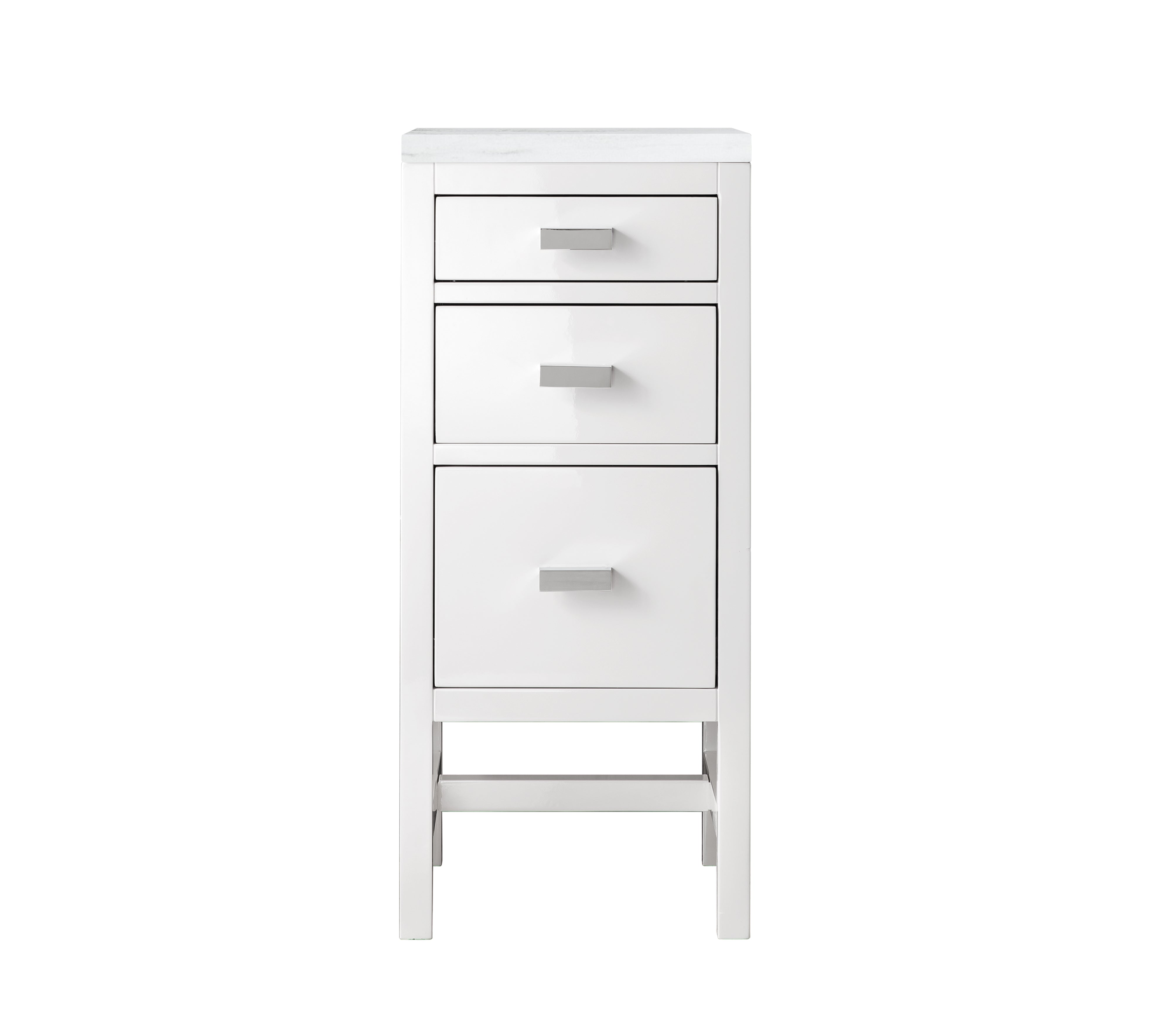 James Martin Addison 15" Base Cabinet in Glossy White with 3cm Countertop