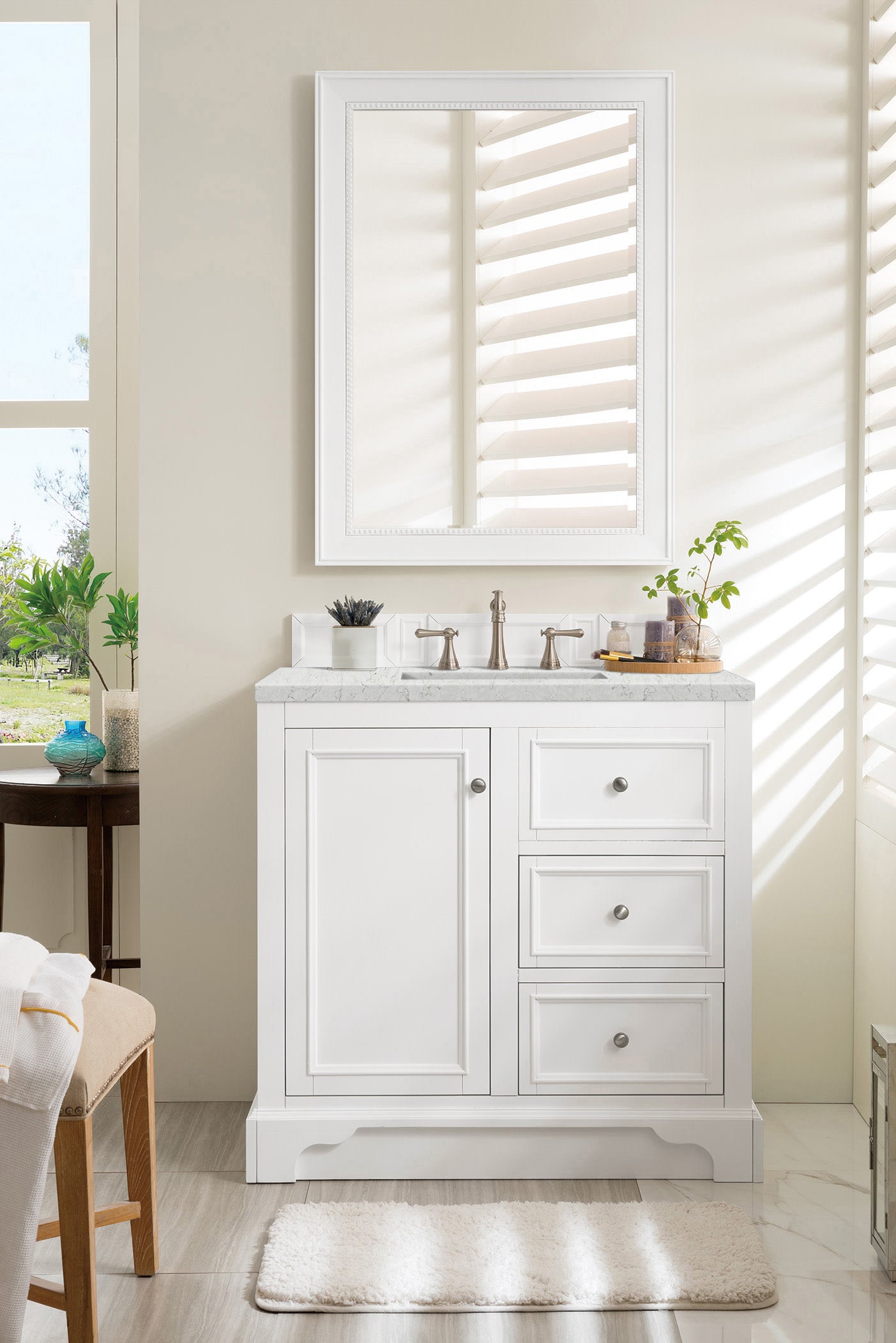 James Martin De Soto 36" Single Vanity in Bright White with 3cm Countertop