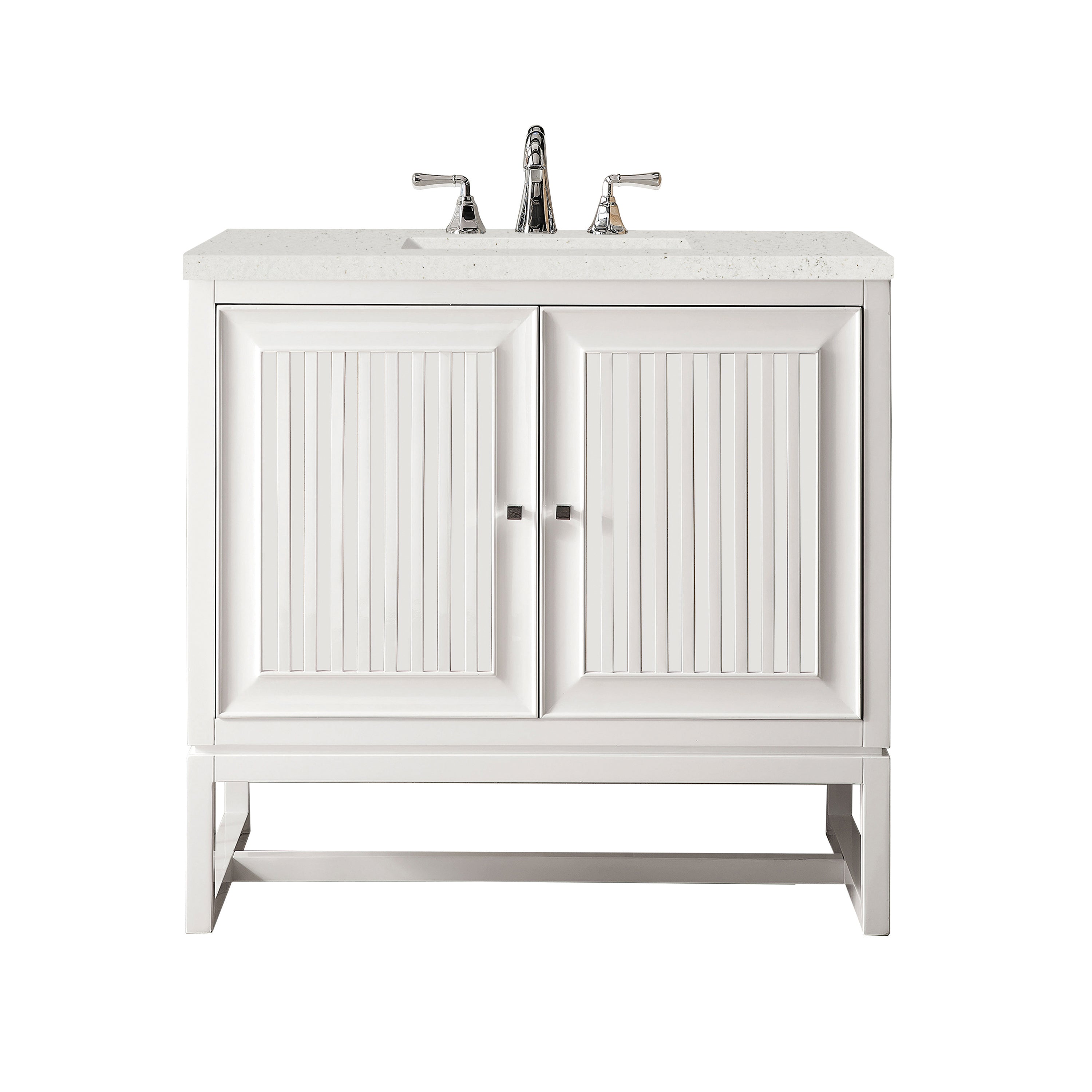 James Martin Athens 36" Single Vanity in Glossy White with 3cm Countertop