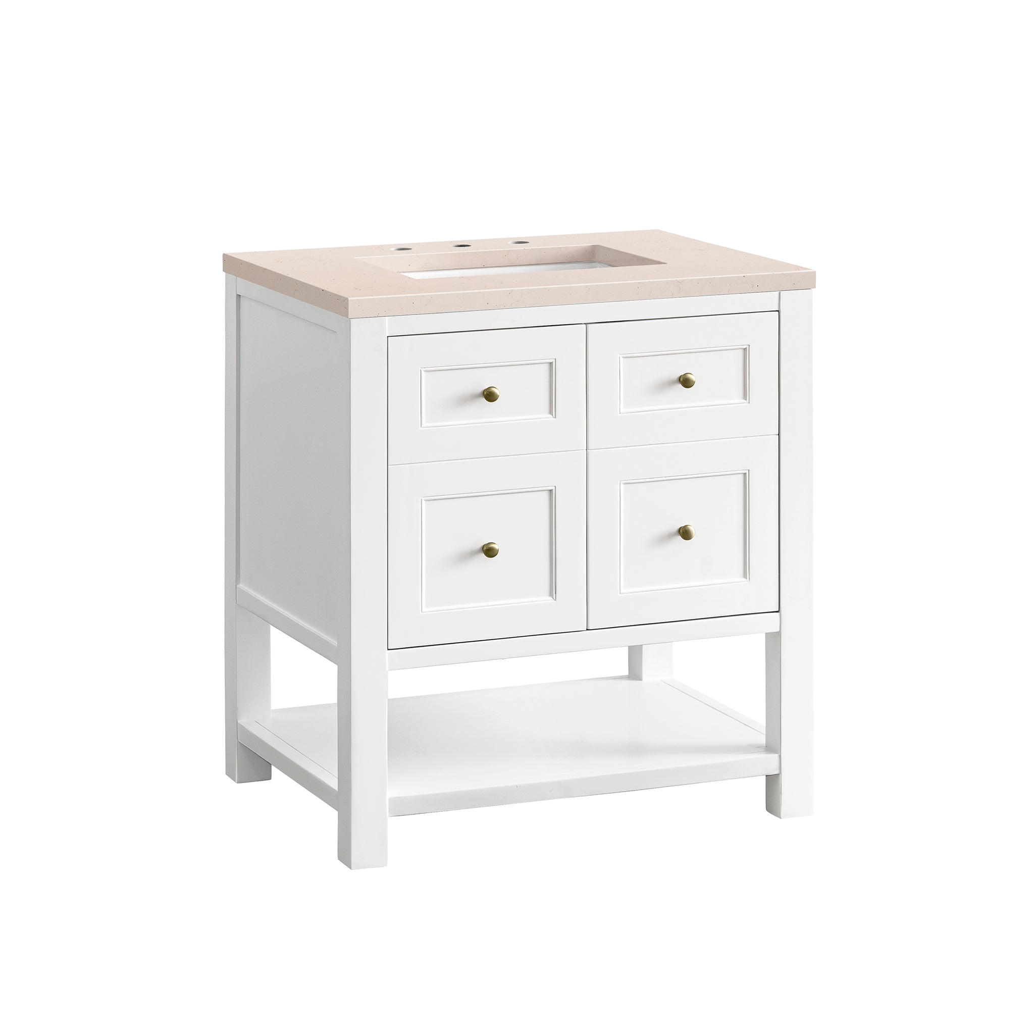 James Martin Breckenridge 30" Single Vanity in Bright White with 3cm Countertop