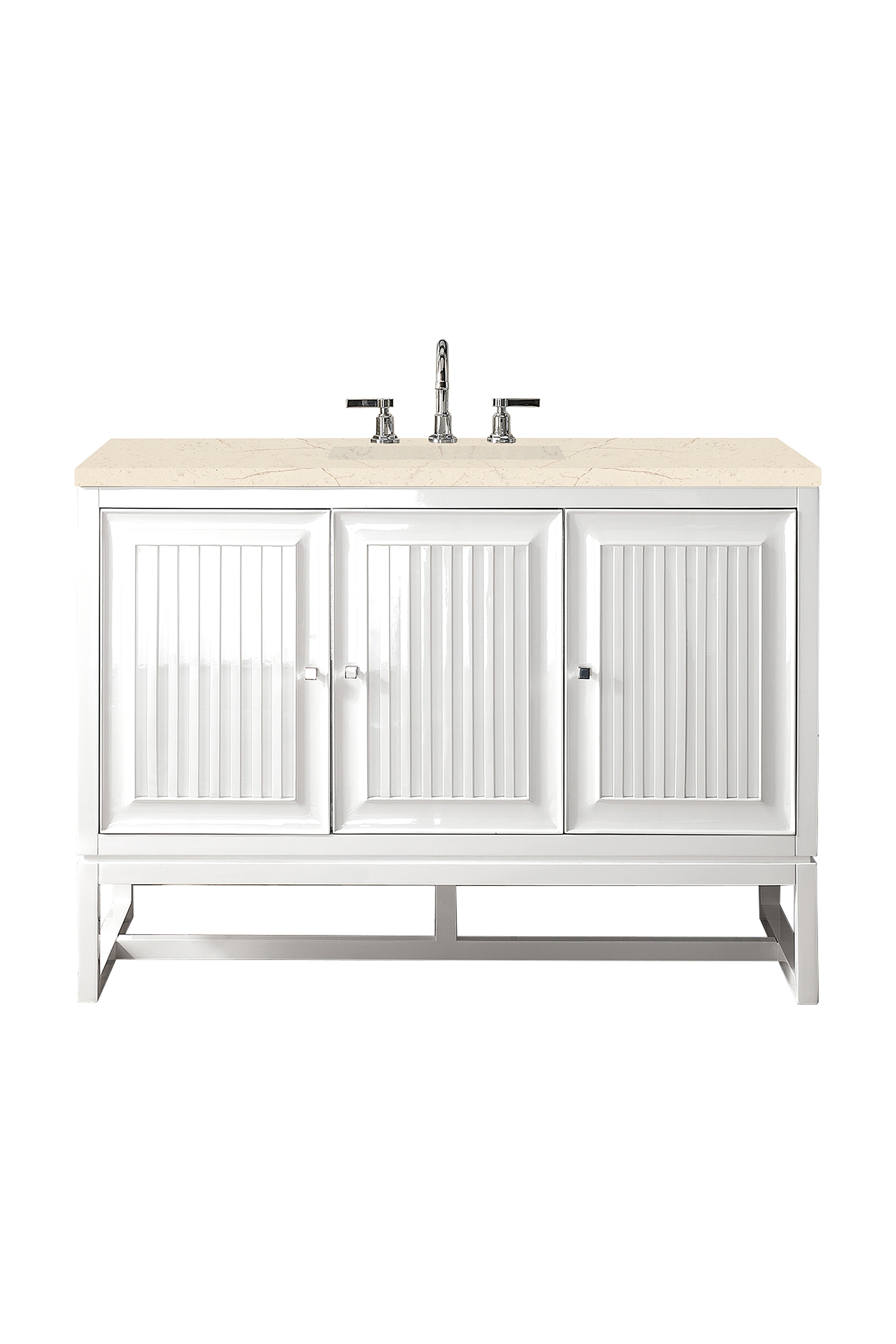 James Martin Athens 48" Single Vanity in Glossy White with 3cm Countertop