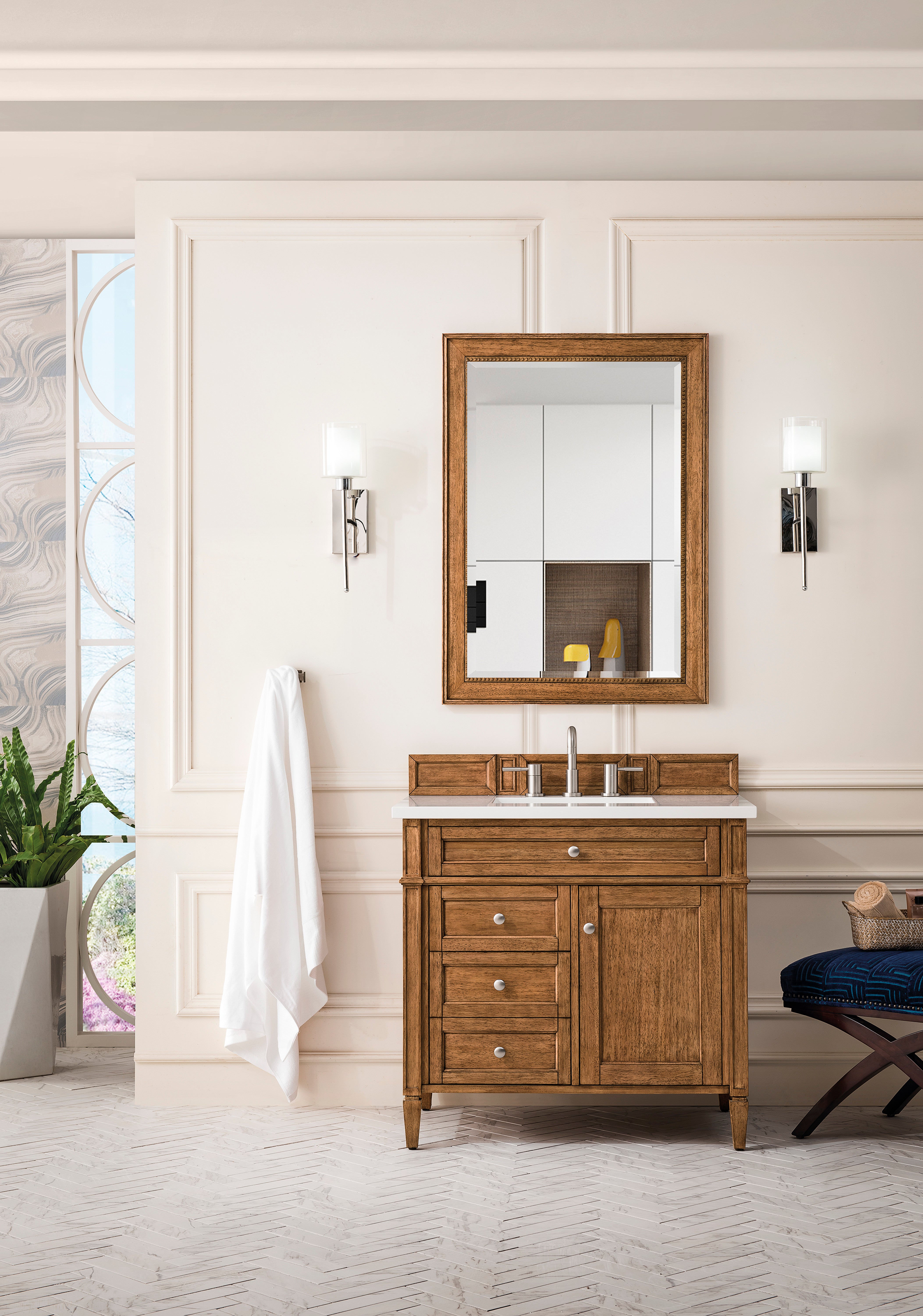 James Martin Brittany 36" Single Vanity in Saddle Brown with 3cm Countertop