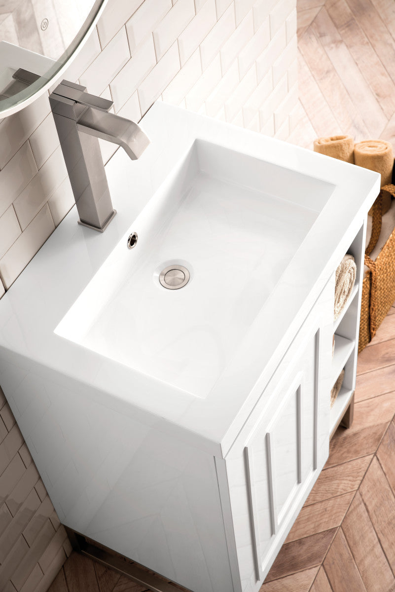 Alicante 24" Single Vanity with White Glossy Composite Stone Top