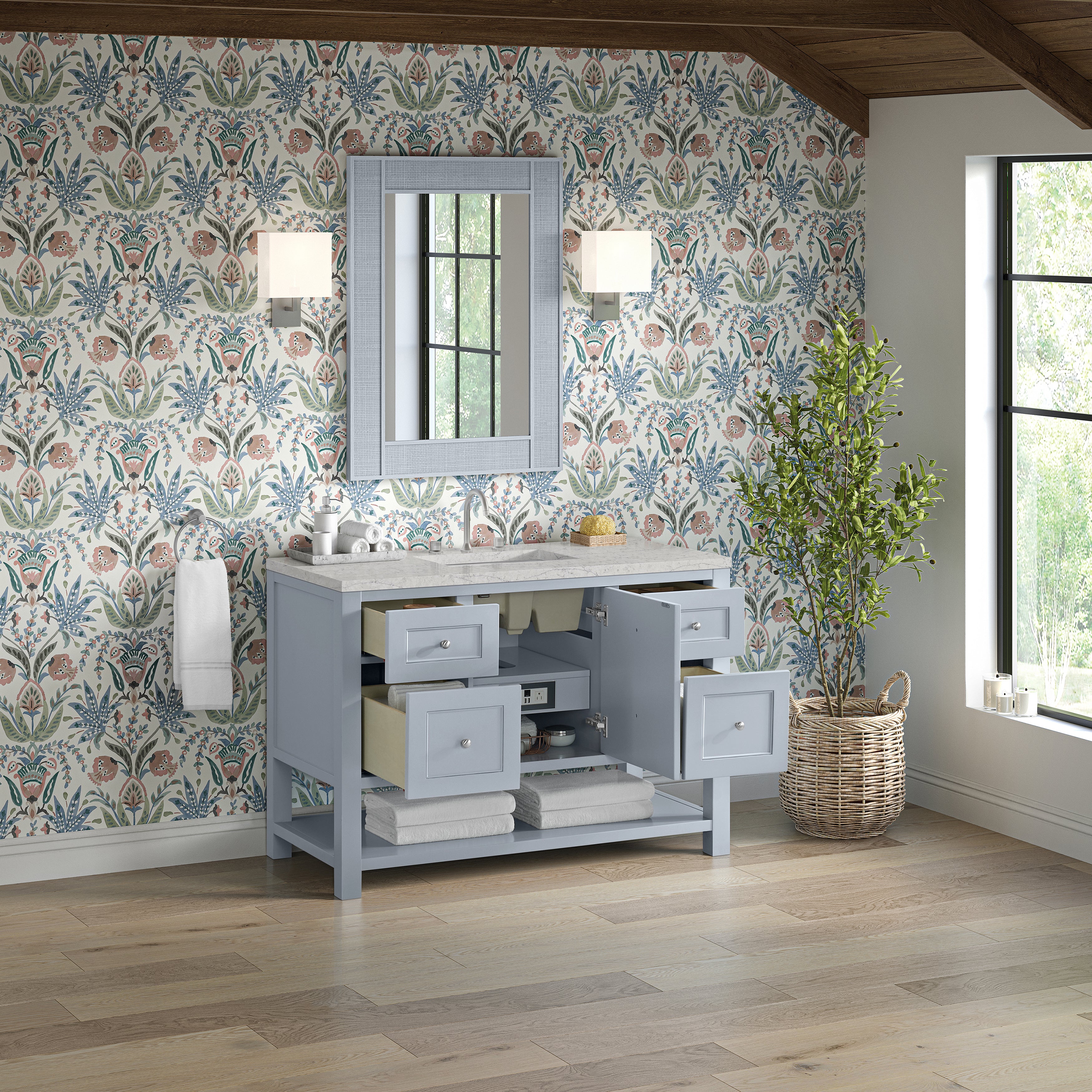 James Martin Breckenridge 48" Single Vanity in Serenity Blue with 3cm Countertop