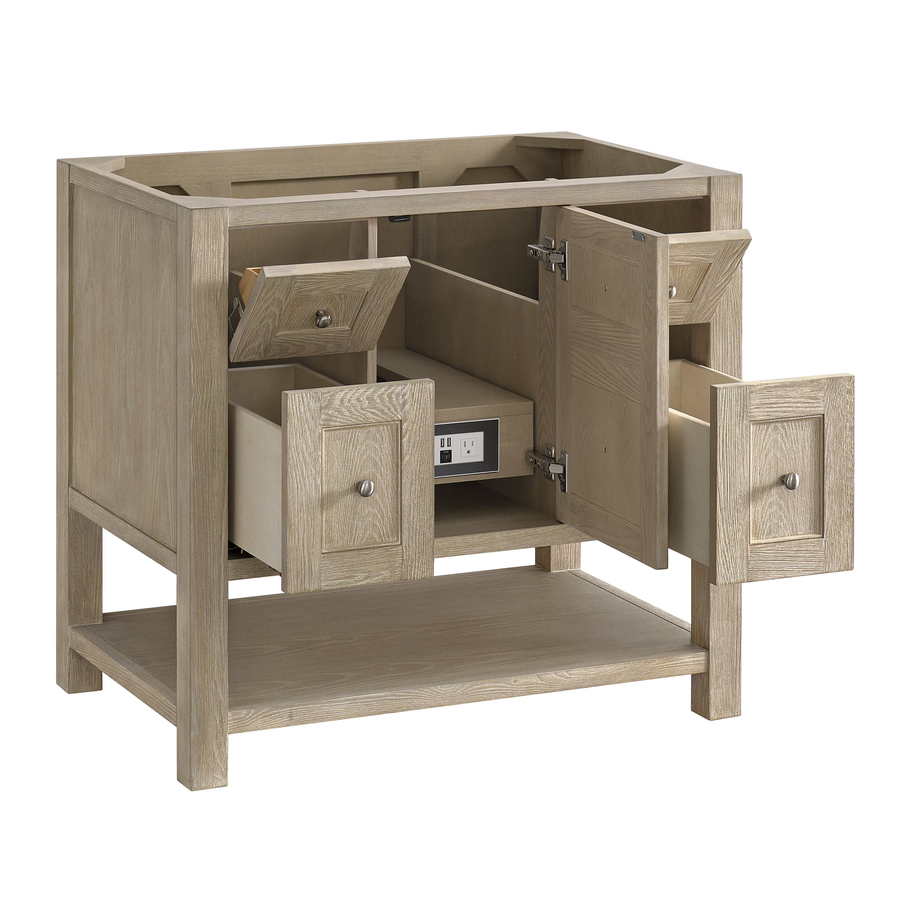 James Martin Breckenridge 36" Single in Whitewashed Oak with 3cm Countertop