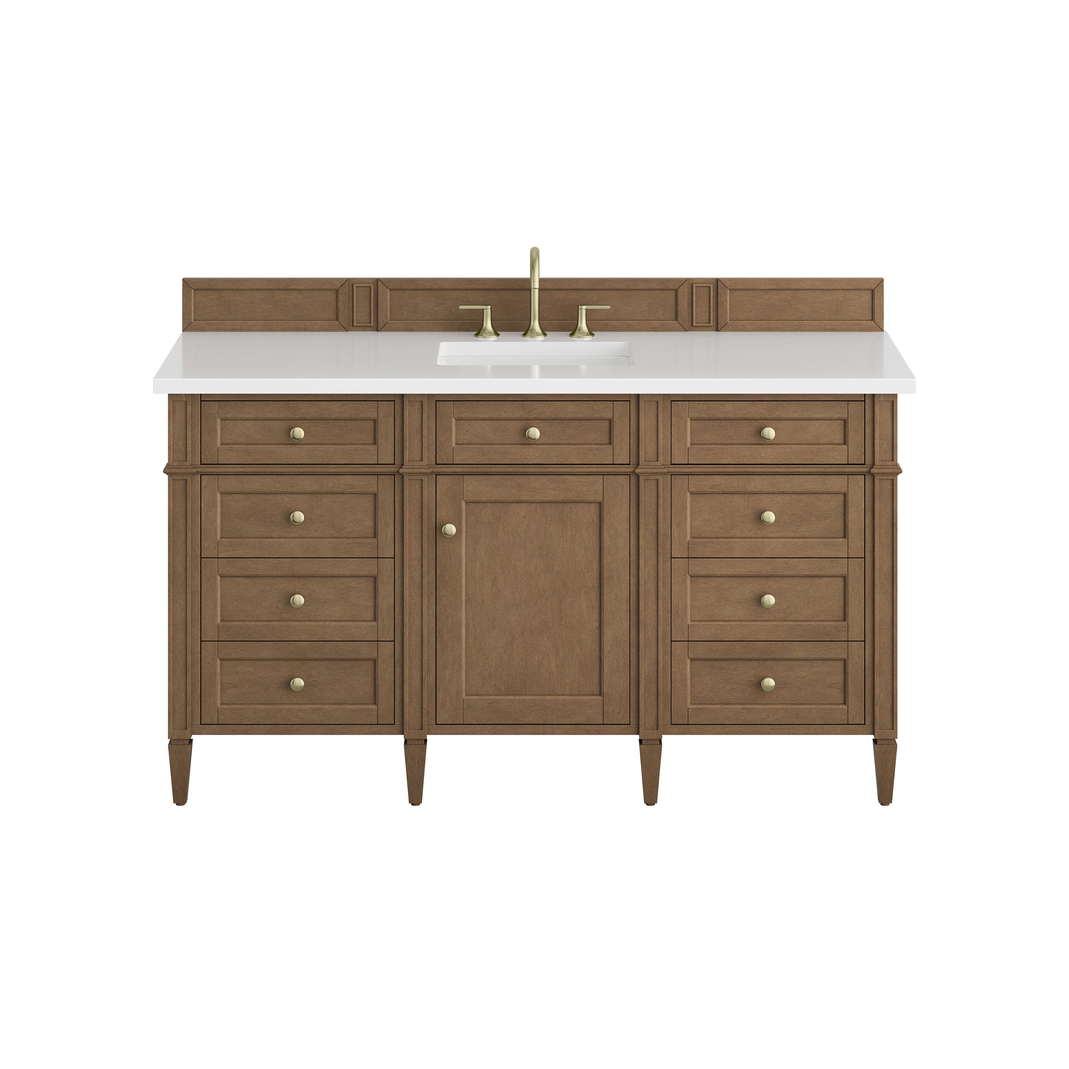 James Martin Brittany 60" Single Vanity in Pecan with 3cm Countertop