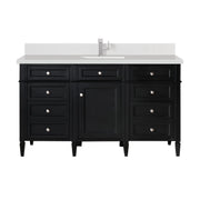 James Martin Brittany 60" Single Vanity in Black Onyx with 3cm Countertop