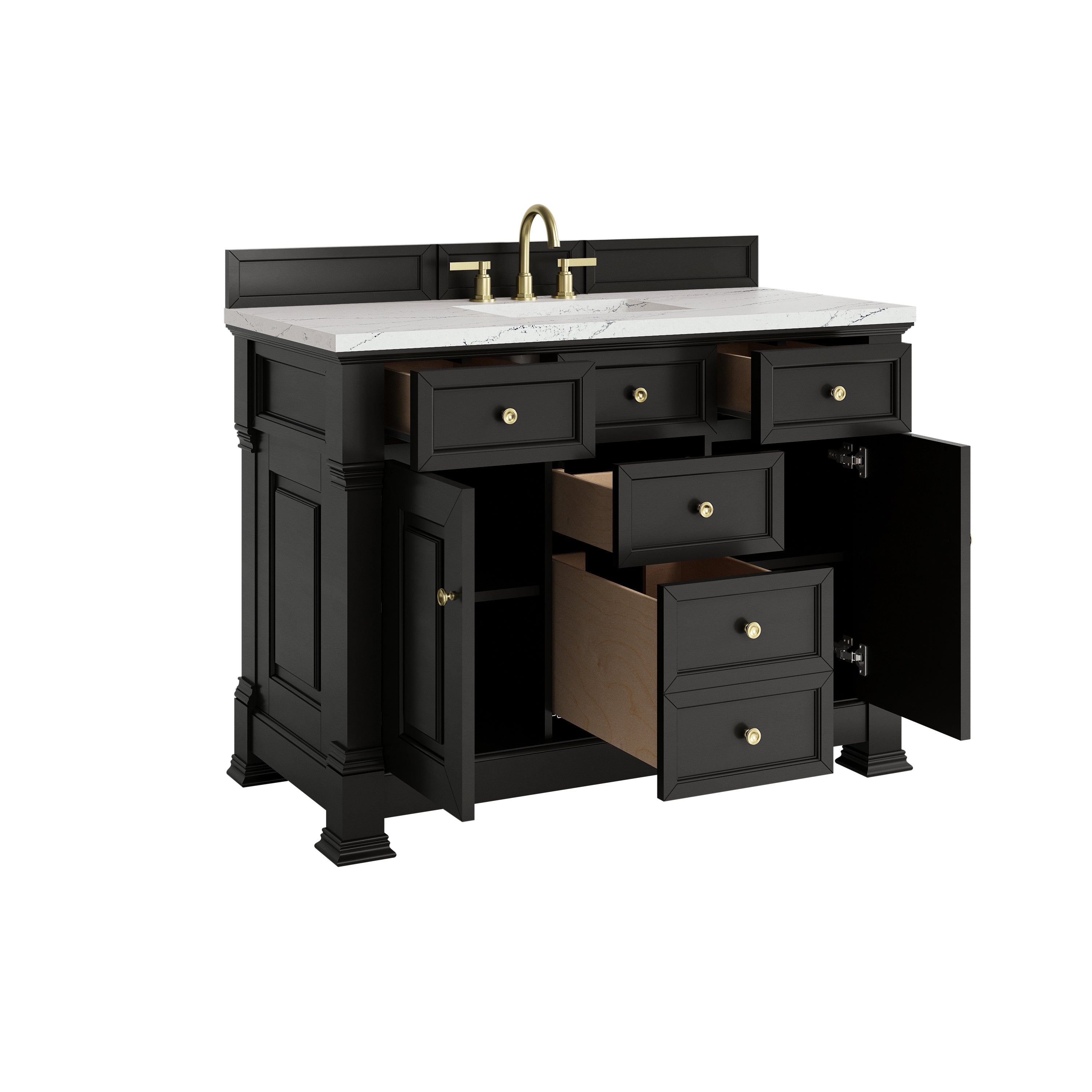 James Martin Brookfield 48" Single Vanity in Black Onyx with 3cm Countertop