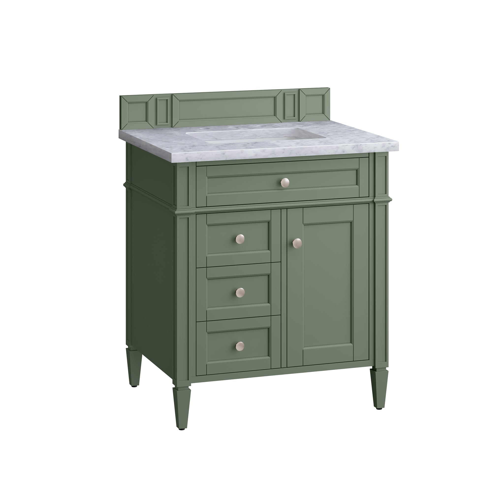 James Martin Brittany 30" Single Vanity in Smokey Celadon with 3cm Countertop