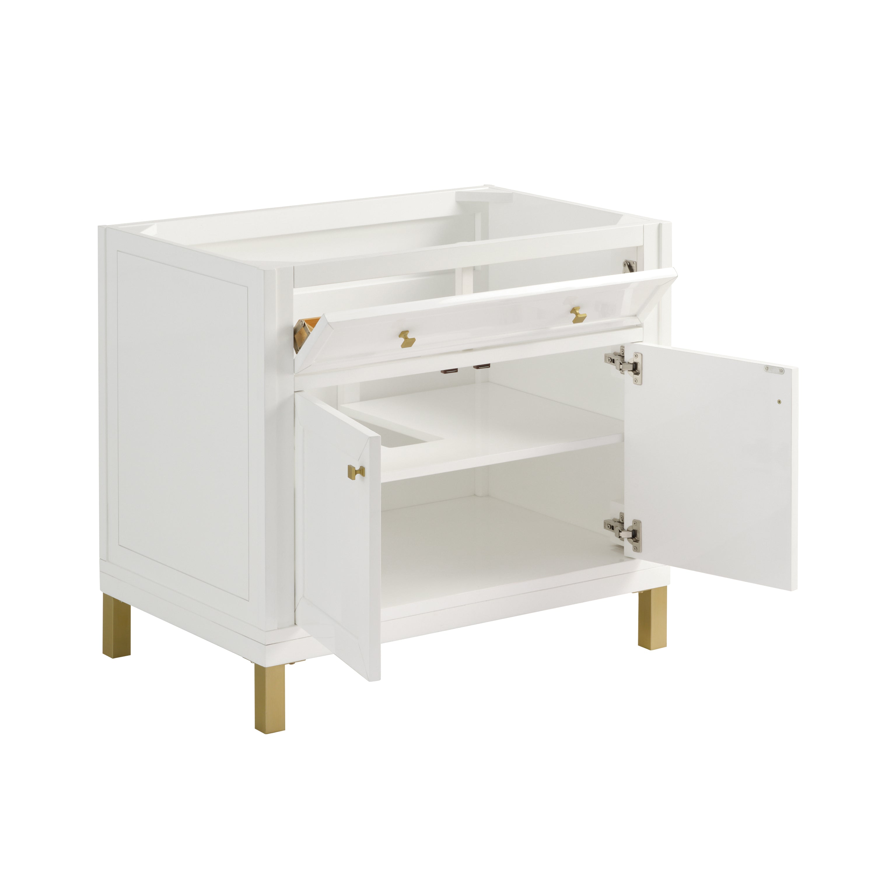 James Martin Chicago 36" Single Vanity in Glossy White with 3cm Countertop