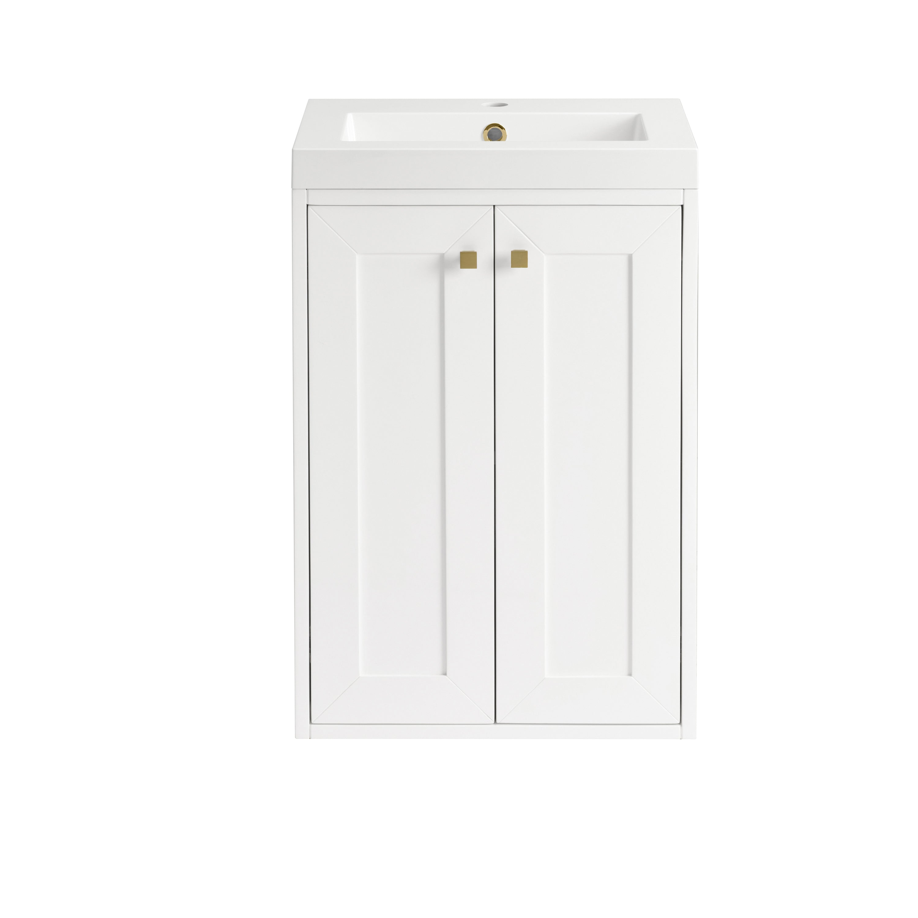 James Martin Chianti 20" Single Vanity in Glossy White with White Glossy Composite Stone Top