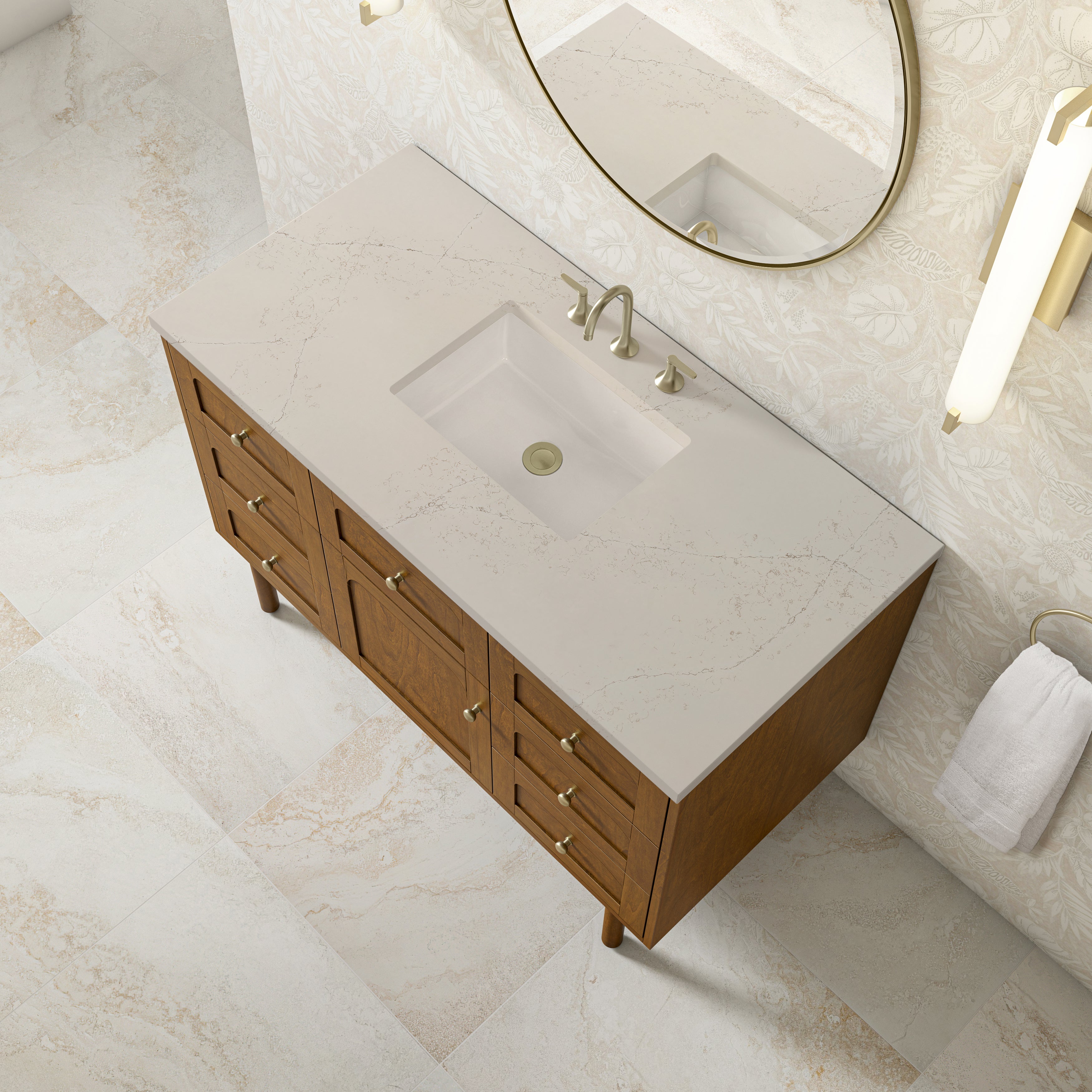 James Martin Laurent 48" Single Vanity in Honey Oak with 3cm Countertop