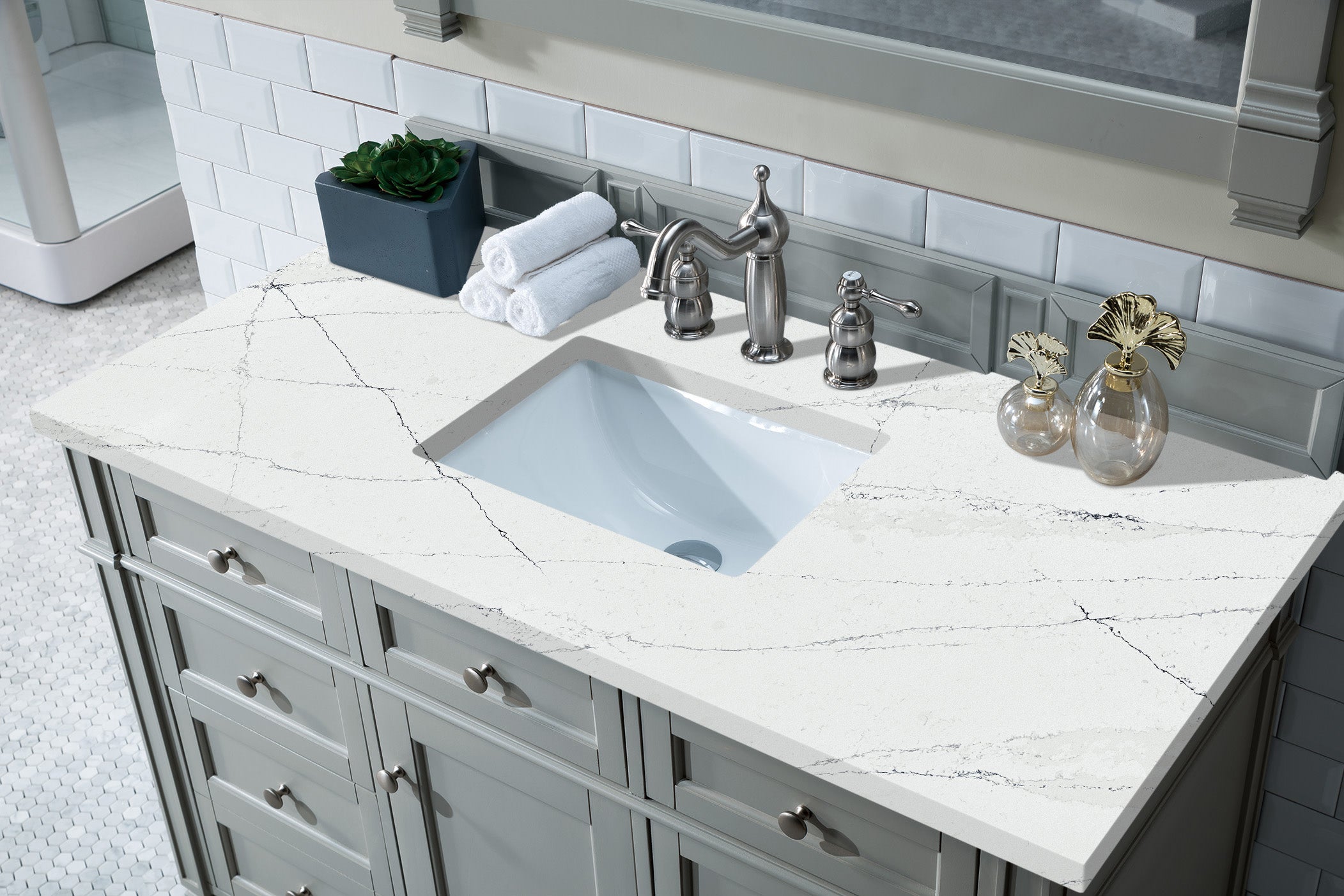 James Martin Brittany 48" Single Vanity in Urban Gray with 3cm Countertop