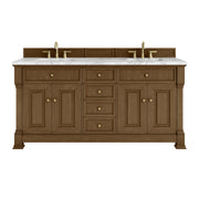 James Martin Brookfield 72" Double Vanity in Honey Oak with 3cm Countertop