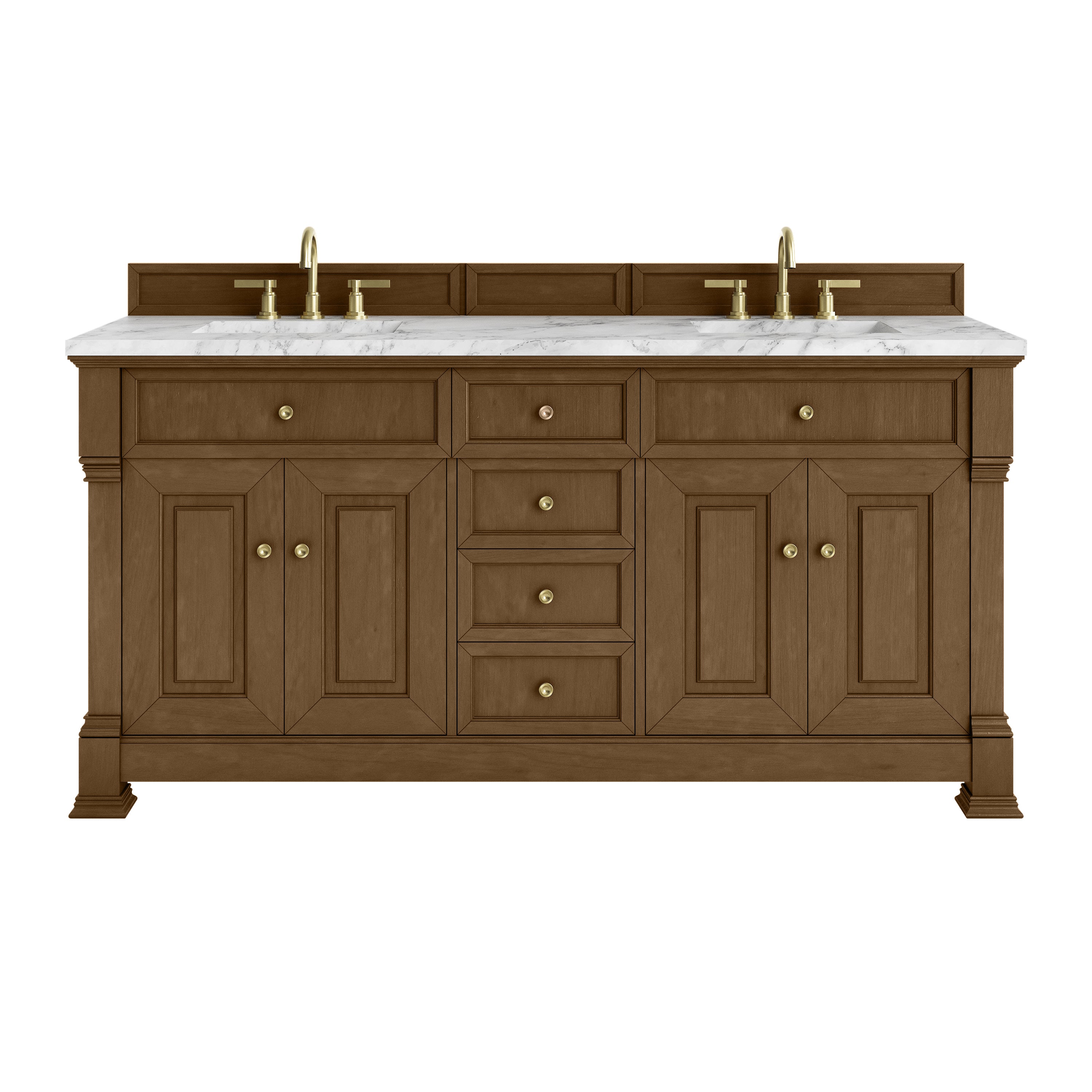 James Martin Brookfield 72" Double Vanity in Honey Oak with 3cm Countertop