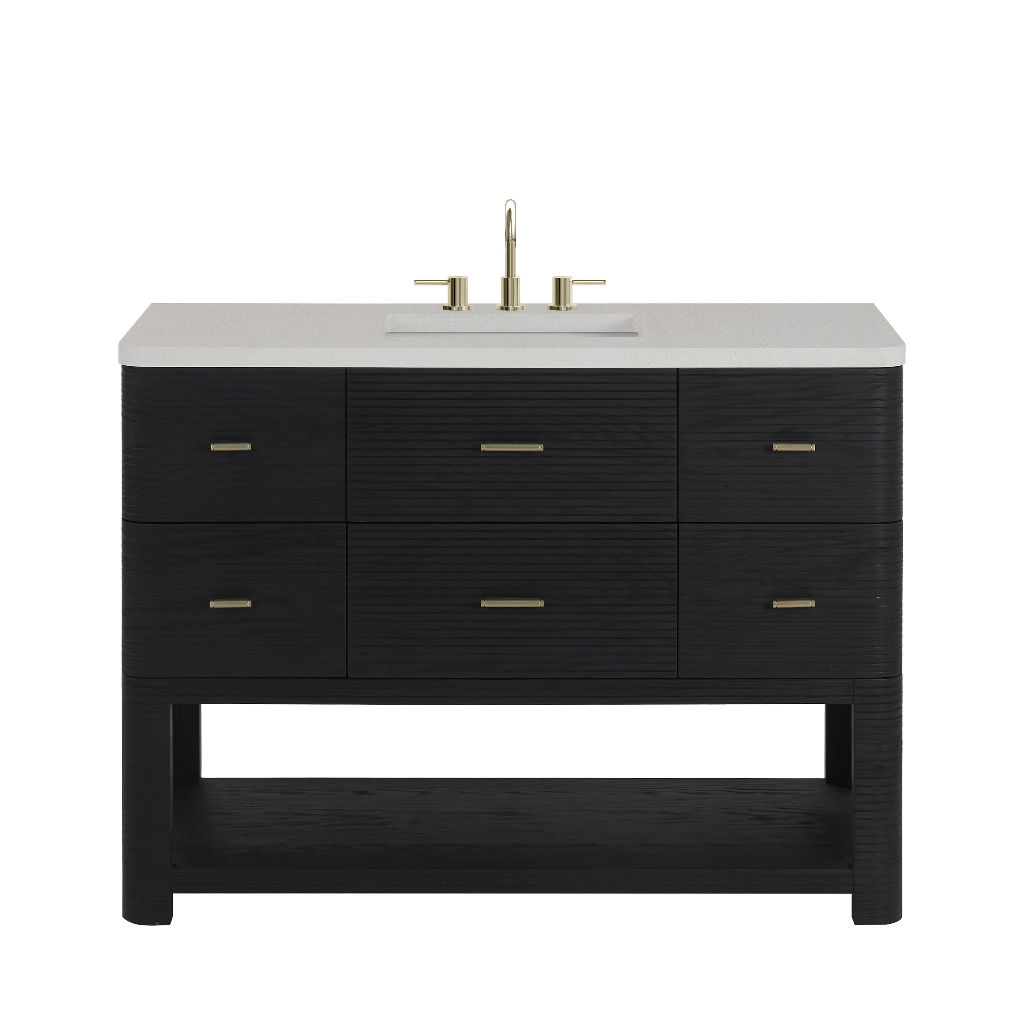 James Martin Lucian 48" Single Vanity in Carbon Oak with 3cm Countertop