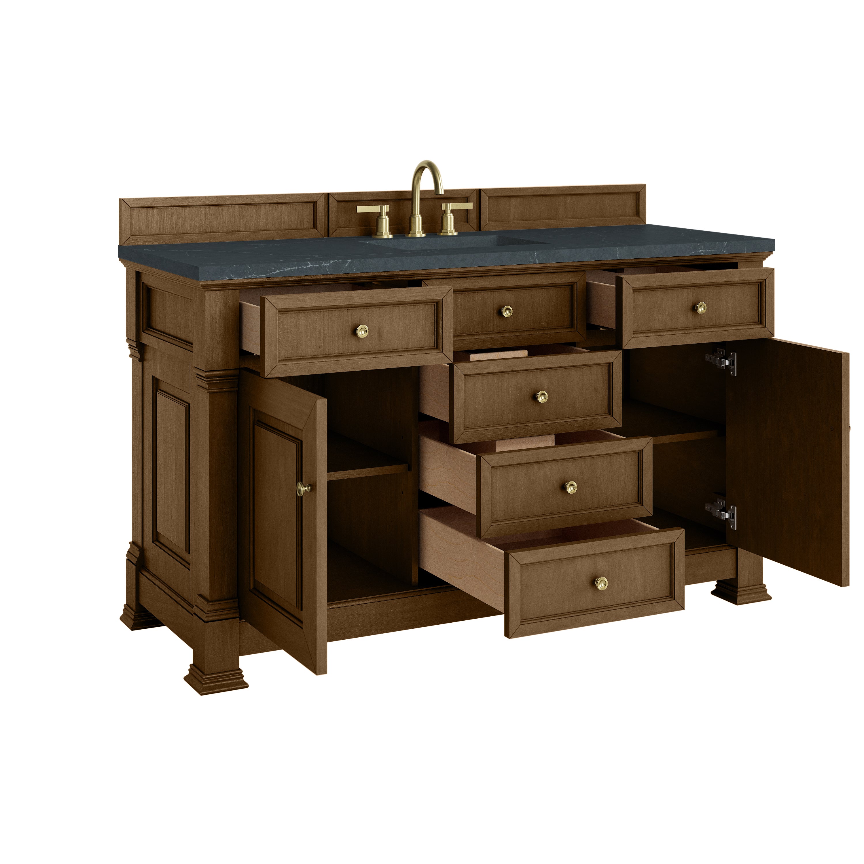 James Martin Brookfield 60" Single Vanity in Honey Oak with 3cm Countertop