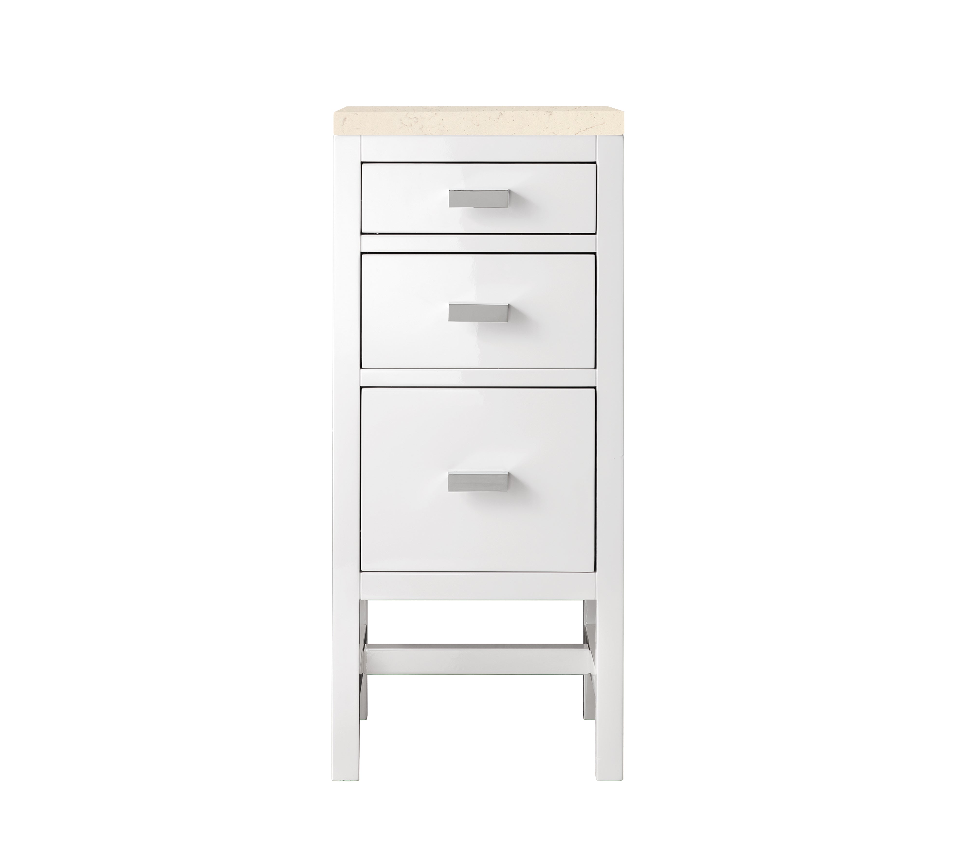 James Martin Addison 15" Base Cabinet in Glossy White with 3cm Countertop