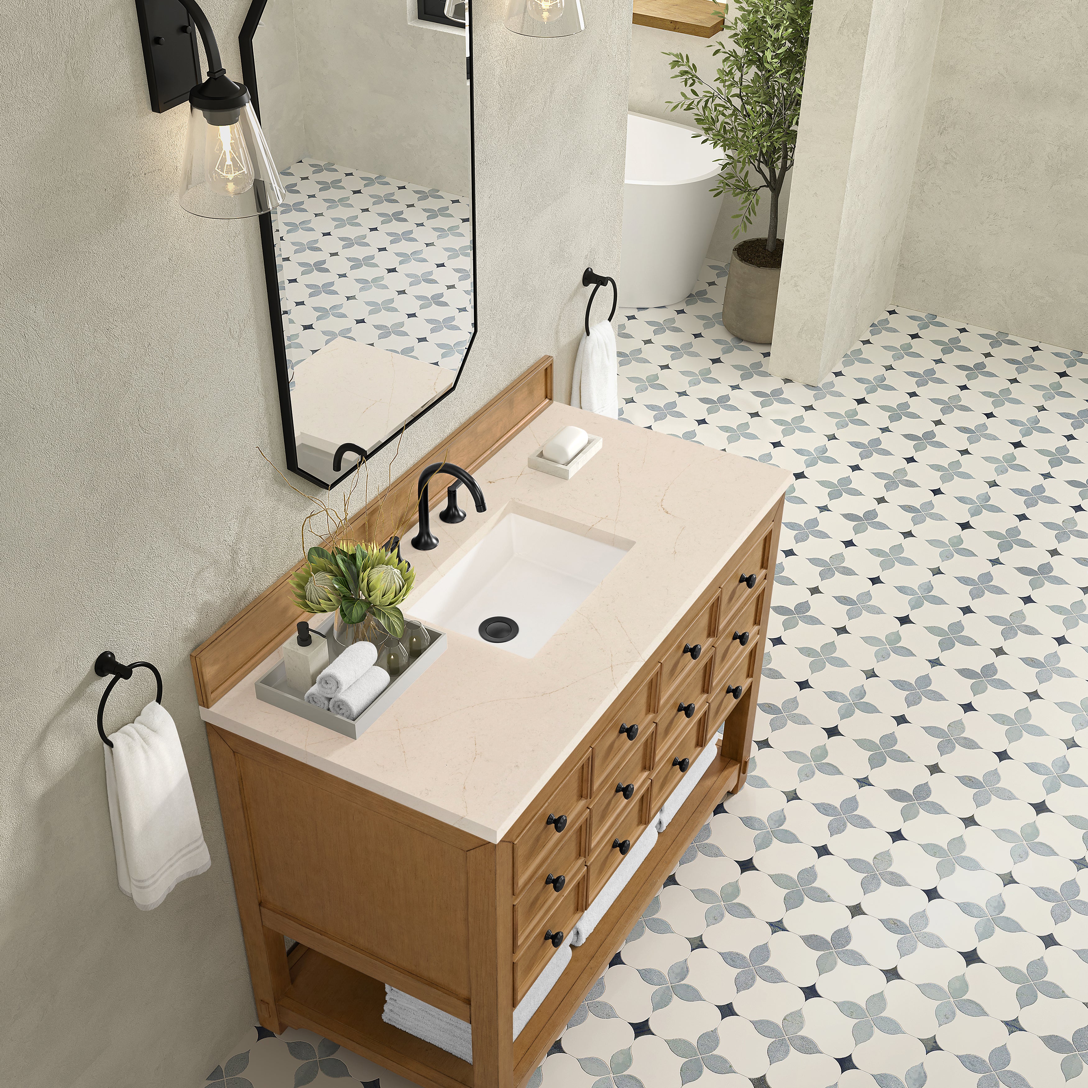 James Martin Malibu 48" Single Vanity in Amber Birch with 3cm Countertop