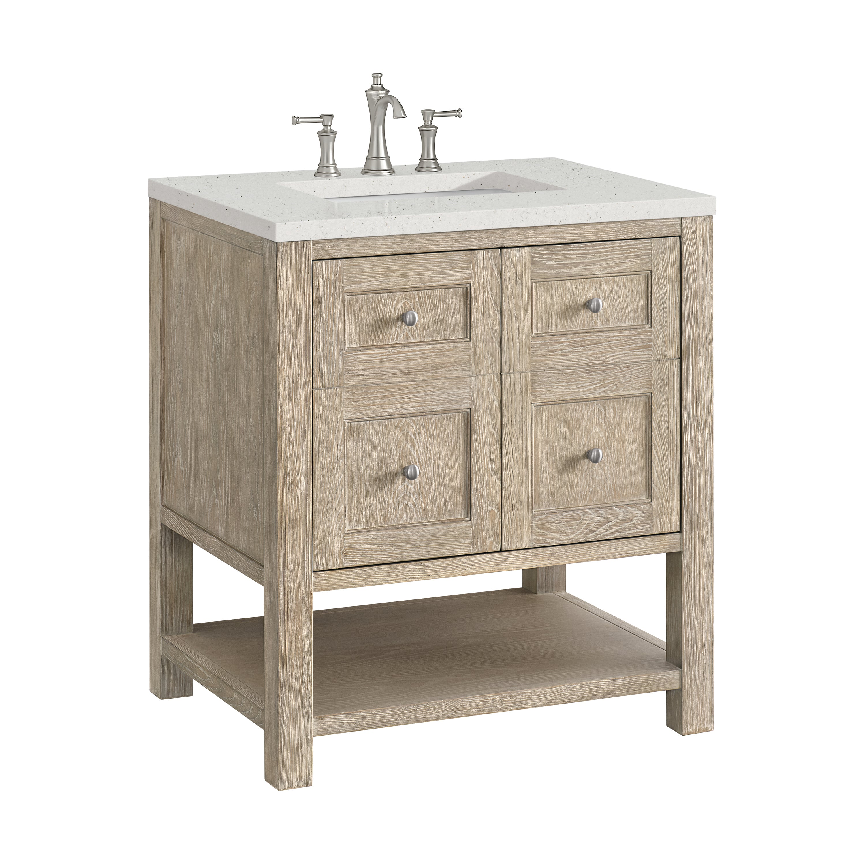James Martin Breckenridge 30" Single Vanity in Whitewashed Oak with 3cm Countertop