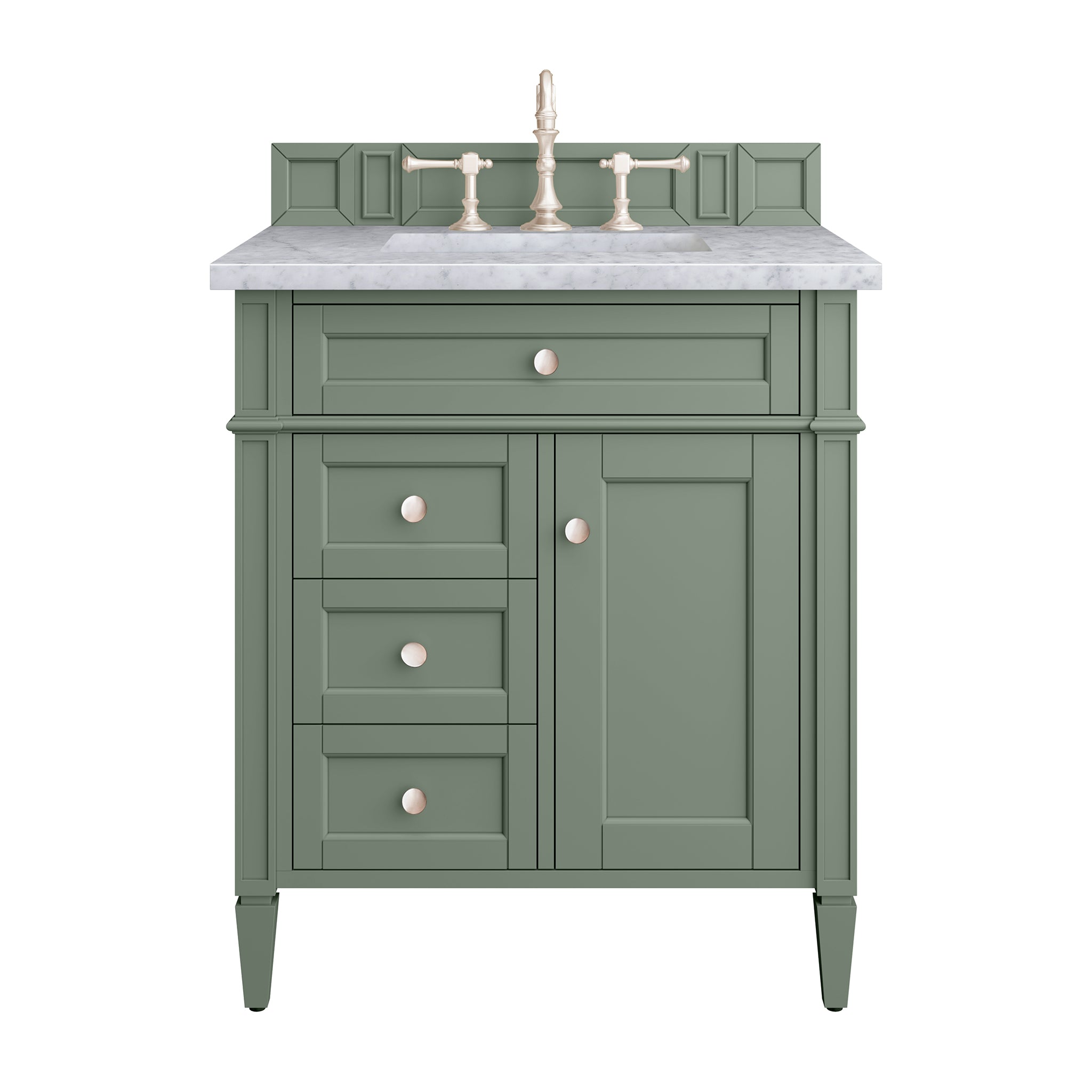 James Martin Brittany 30" Single Vanity in Smokey Celadon with 3cm Countertop
