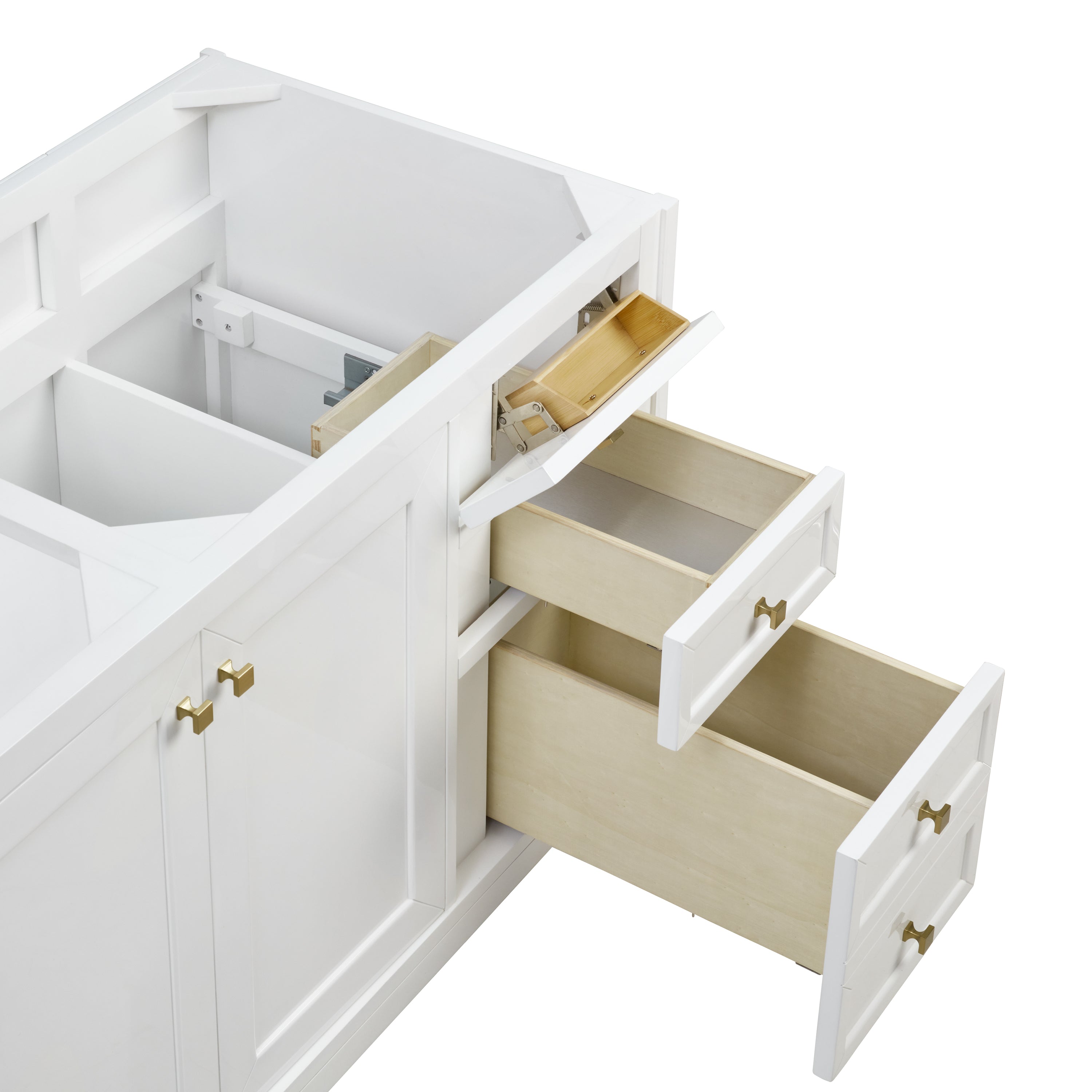 James Martin Chicago 60" Double Vanity in Glossy White with 3cm Countertop and FreePower Wireless Charger
