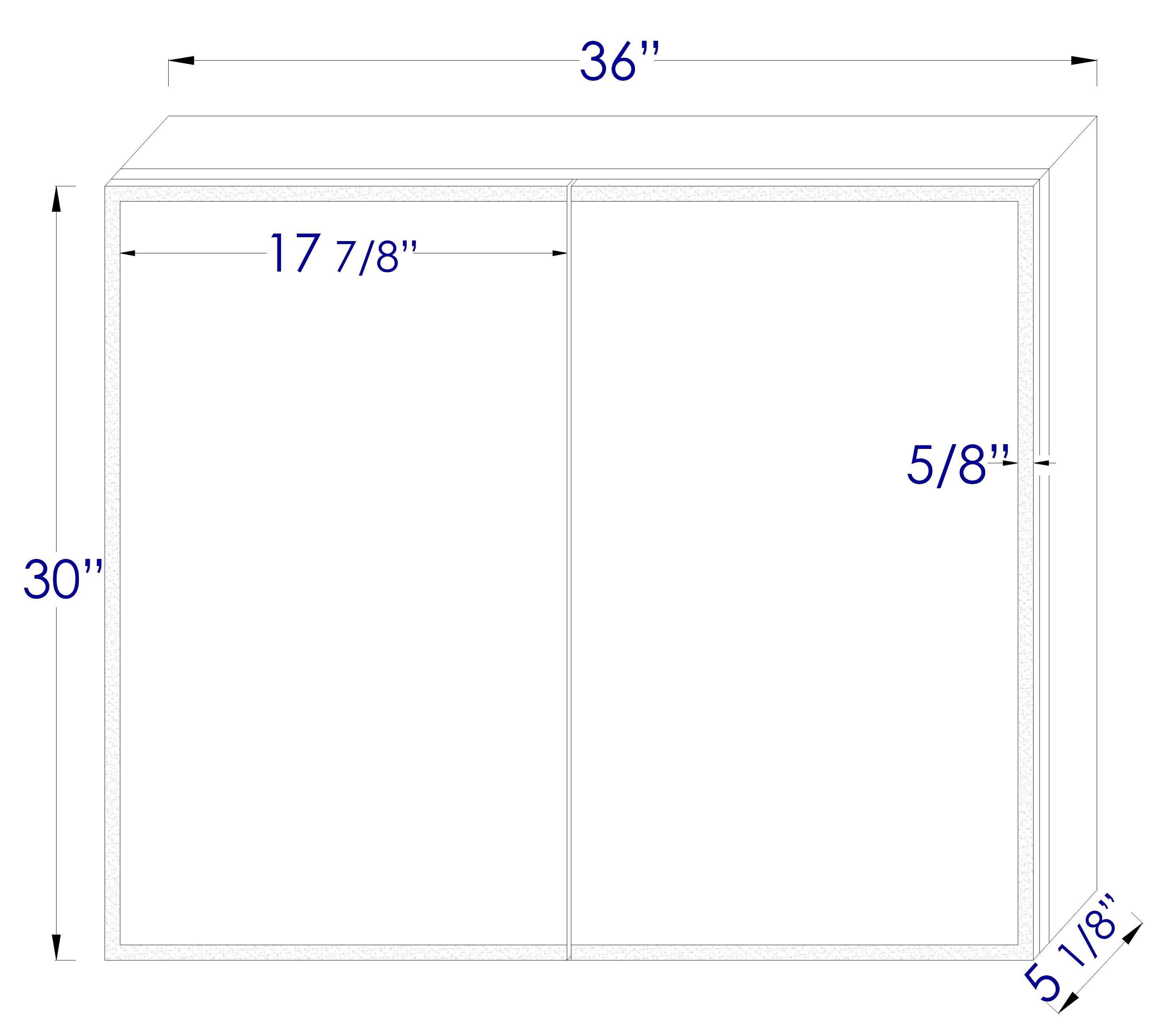 ALFI brand  ABMC3630 36" x 30" Double Door LED Light Medicine Cabinet