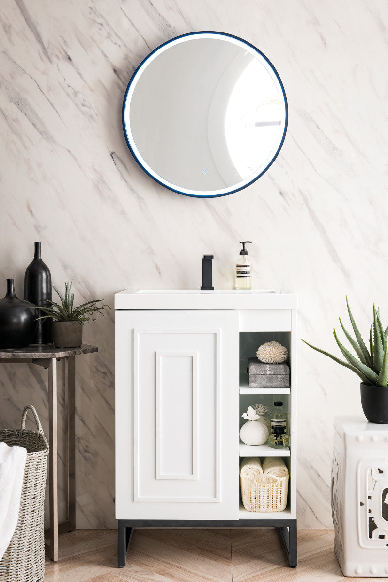 Alicante 24" Single Vanity with White Glossy Composite Stone Top