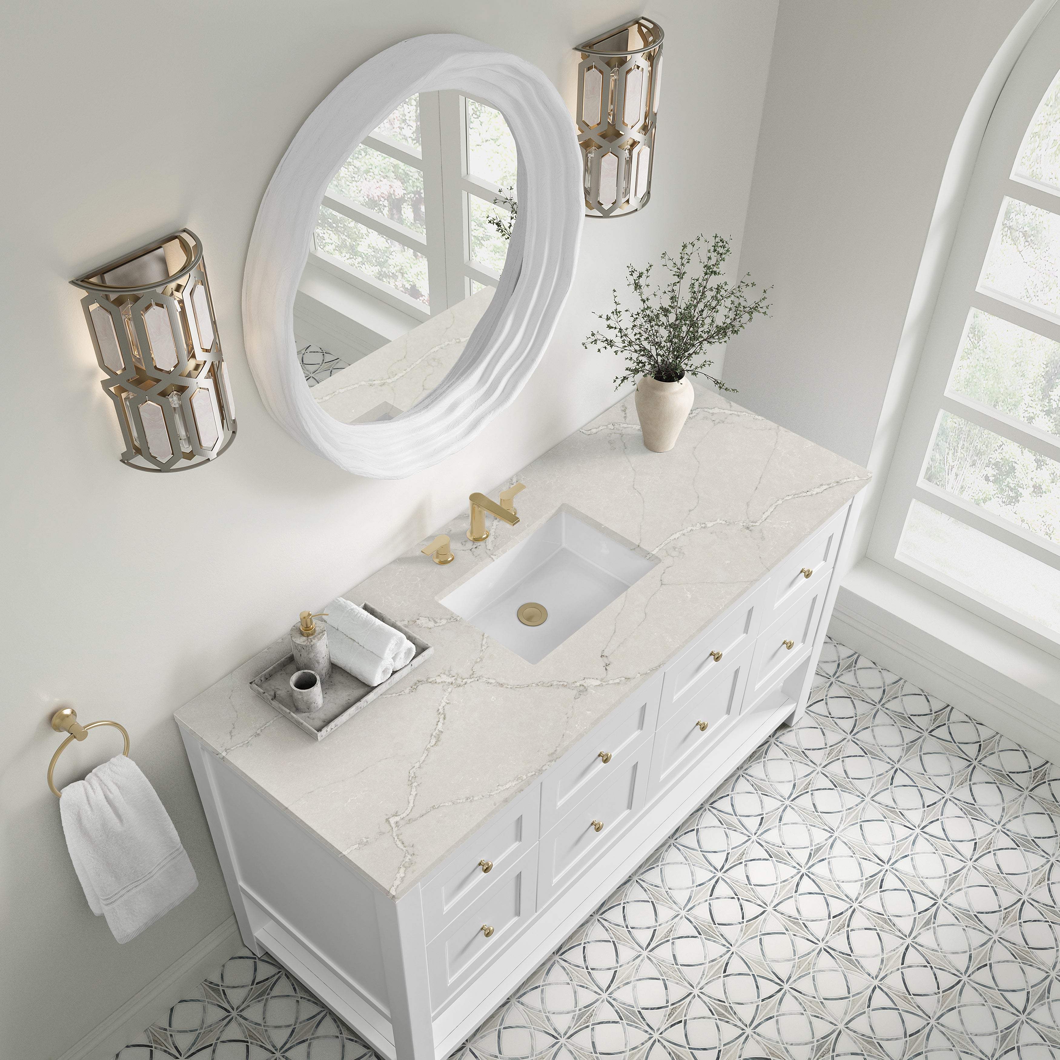James Martin Breckenridge 60" Single Vanity in Bright White with 3cm Countertop
