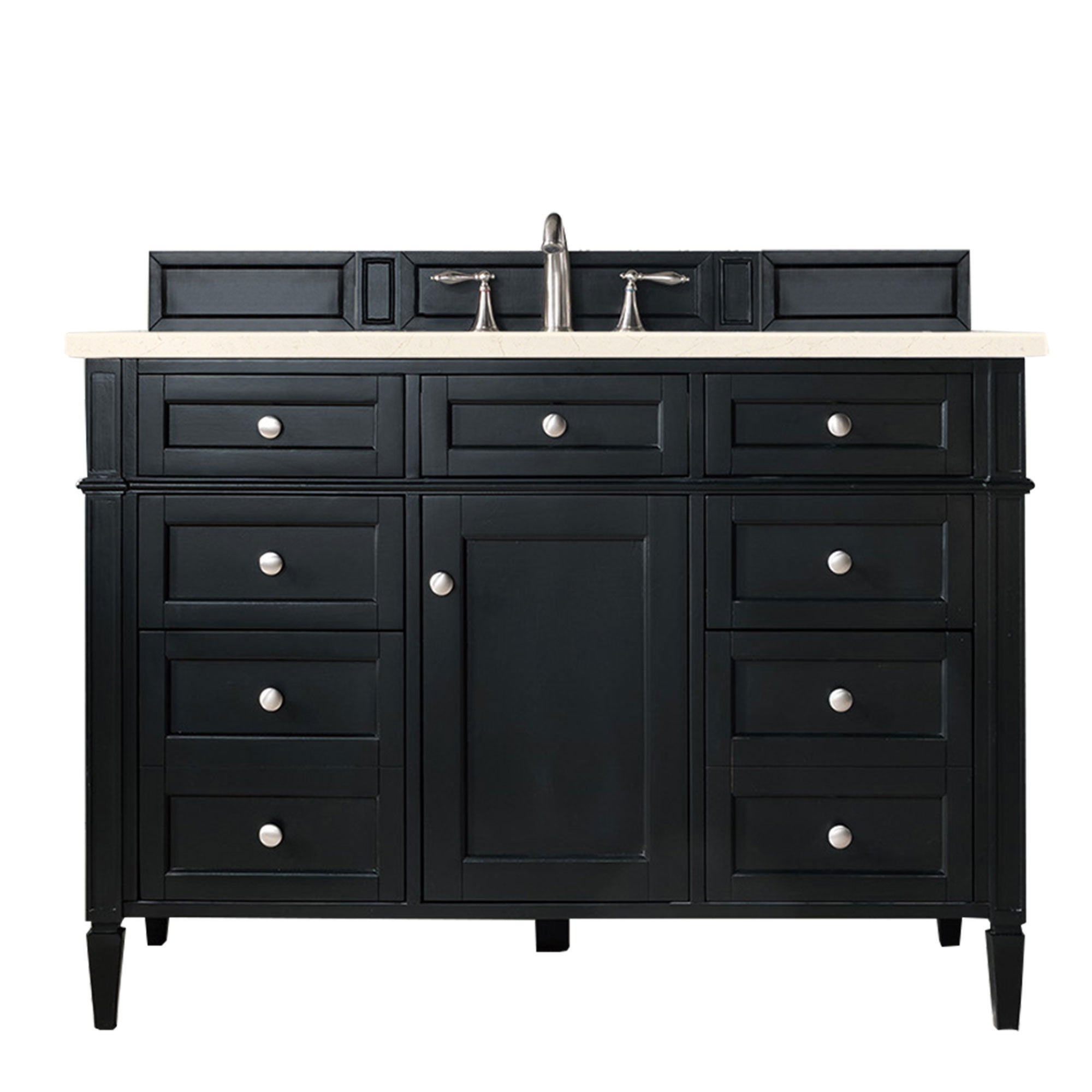 James Martin Brittany 48" Single Vanity in Black Onyx with 3cm Countertop