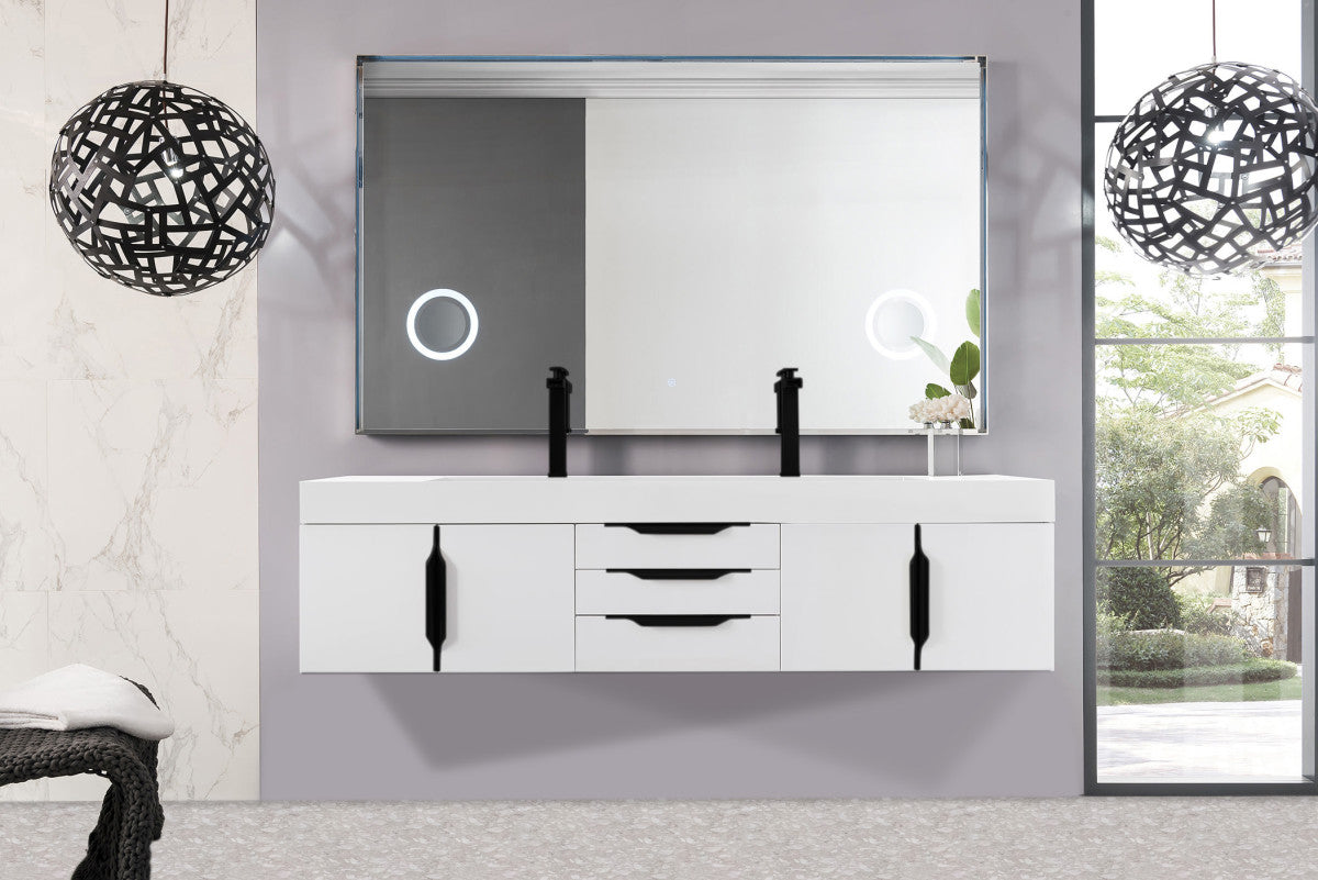 Columbia 72" Double Wall Mount Vanity Cabinet