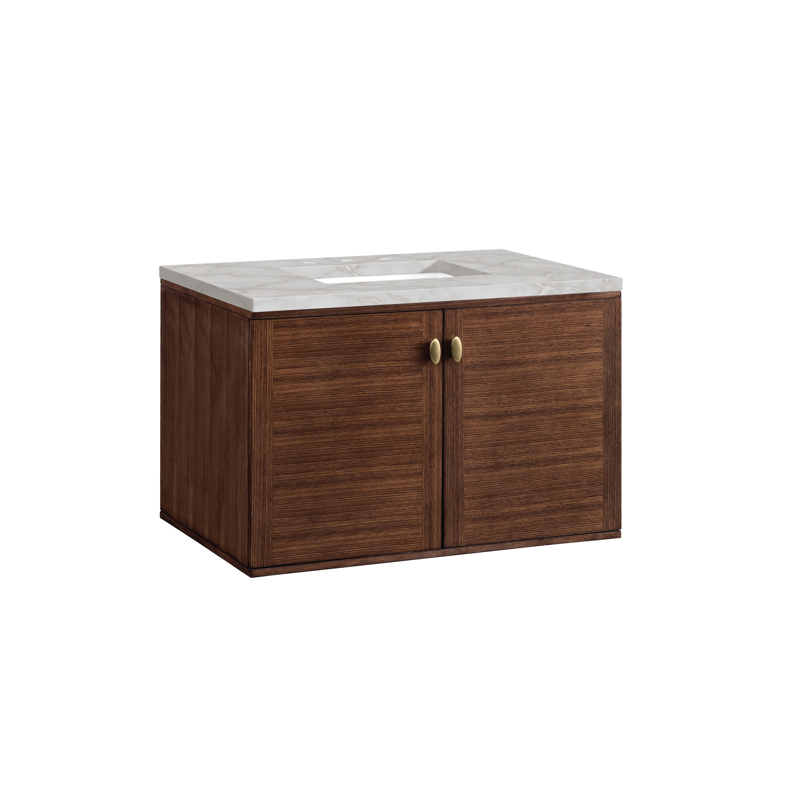 James Martin Amberly 36" Single Vanity in Mid-Century Walnut with 3cm Countertop