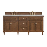 James Martin Lorelai 72"Double Vanity in Mid-Century Walnut with 3cm Countertop and FreePower Wireless Charger