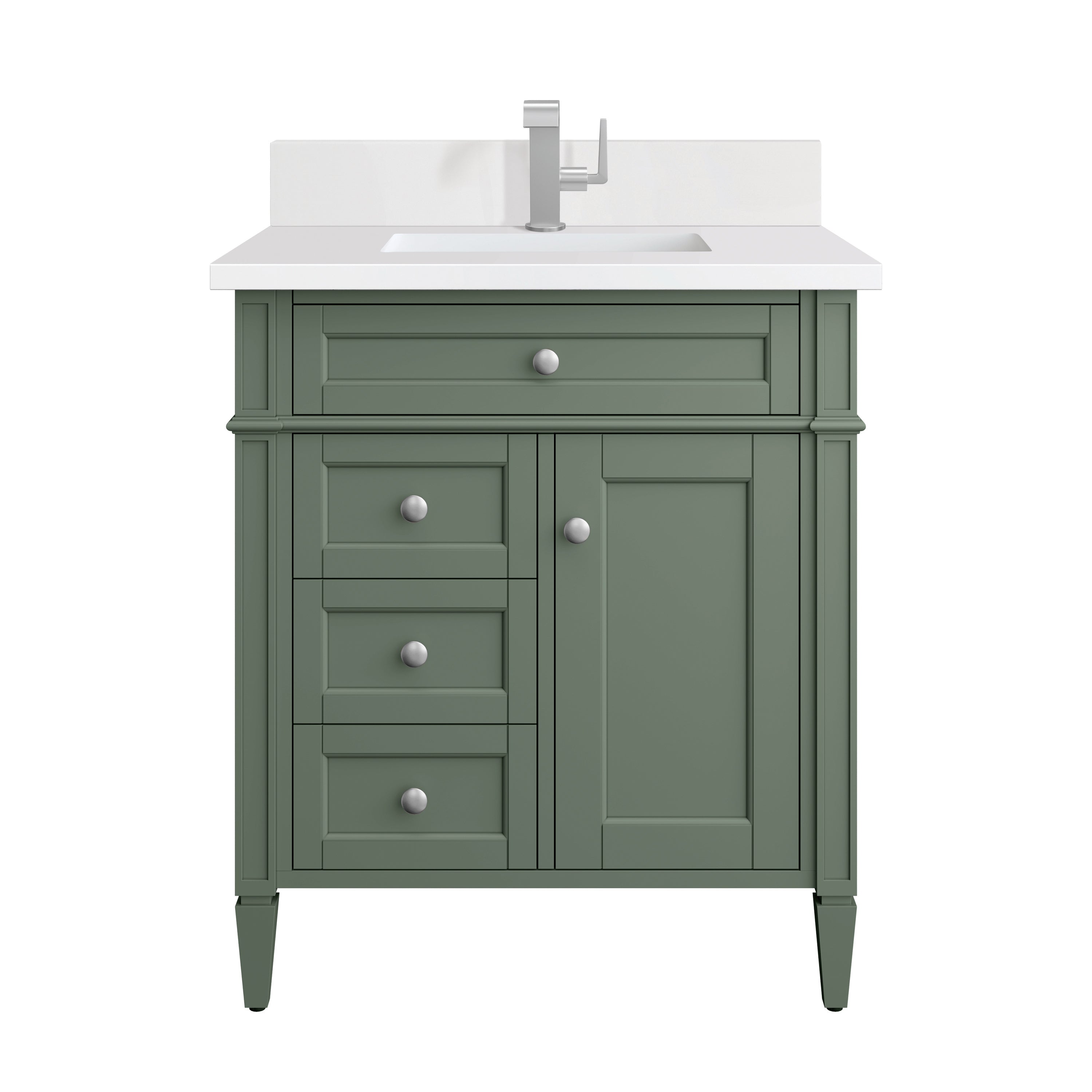 James Martin Brittany 30" Single Vanity in Smokey Celadon with 3cm Countertop