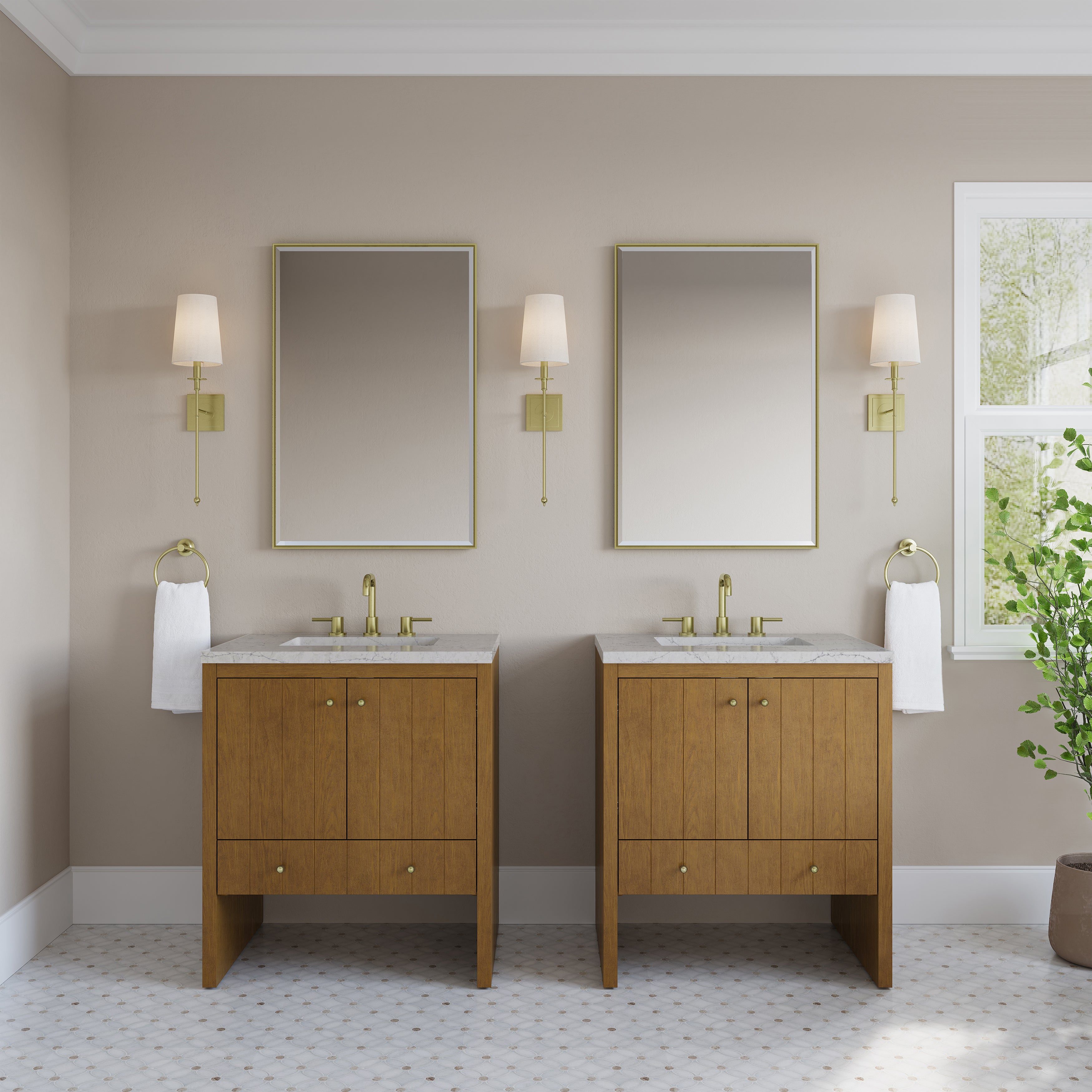 James Martin Hudson 30" Single Vanity in Honey Oak with 3cm Countertop