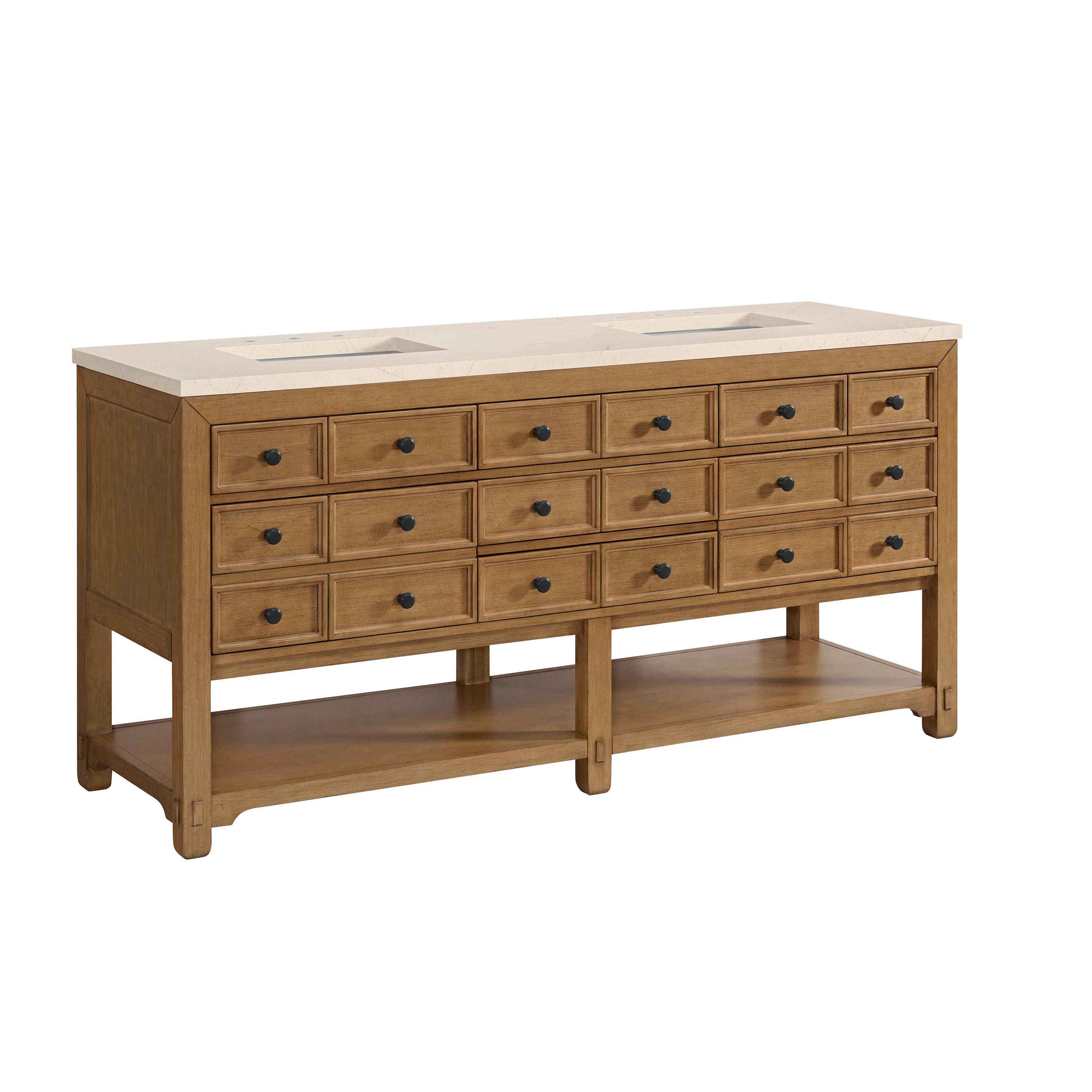 James Martin Malibu 72" Double Vanity in Amber Birch with 3cm Countertop