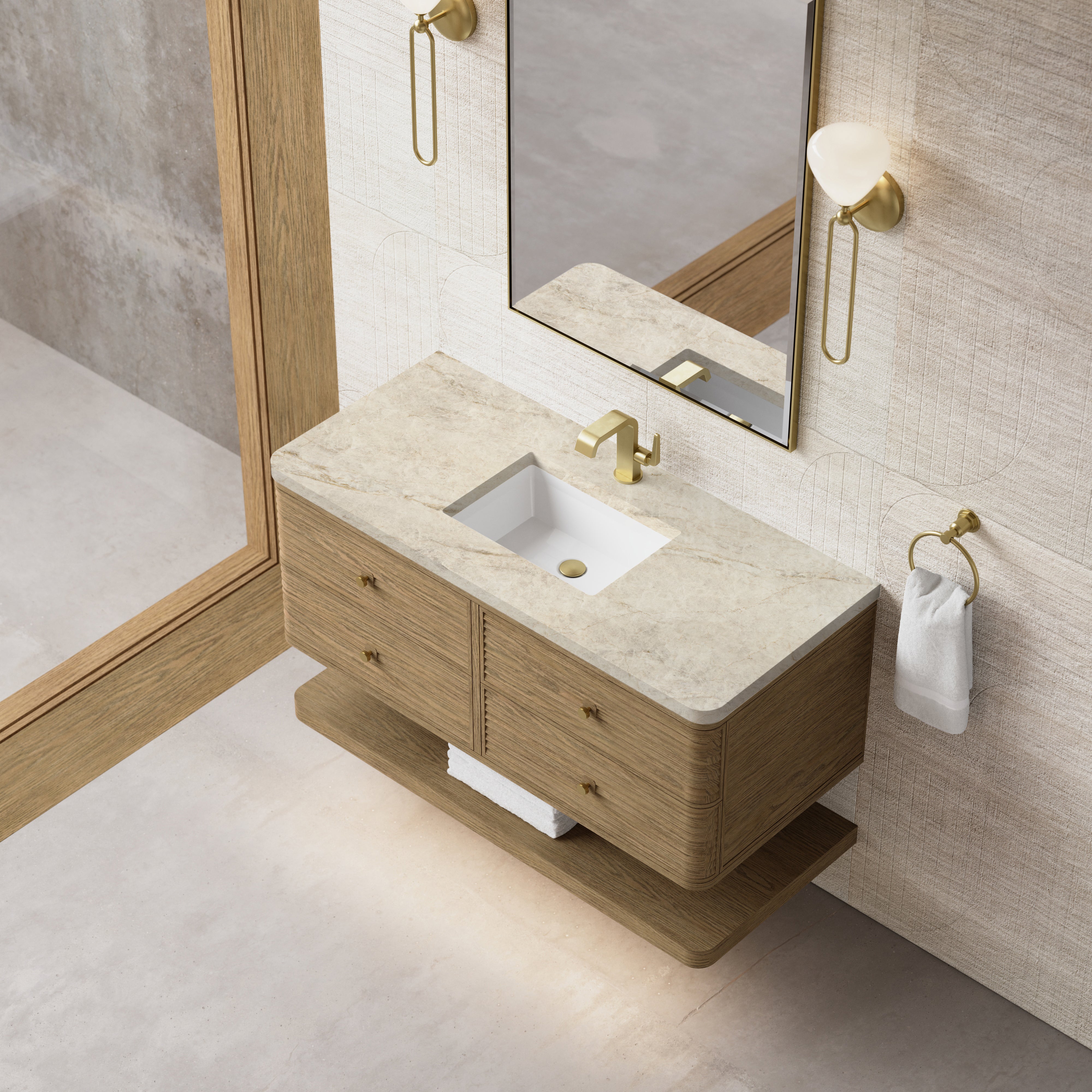 James Martin Allamari 48" Single Vanity in Dune Mist with 3cm Countertop
