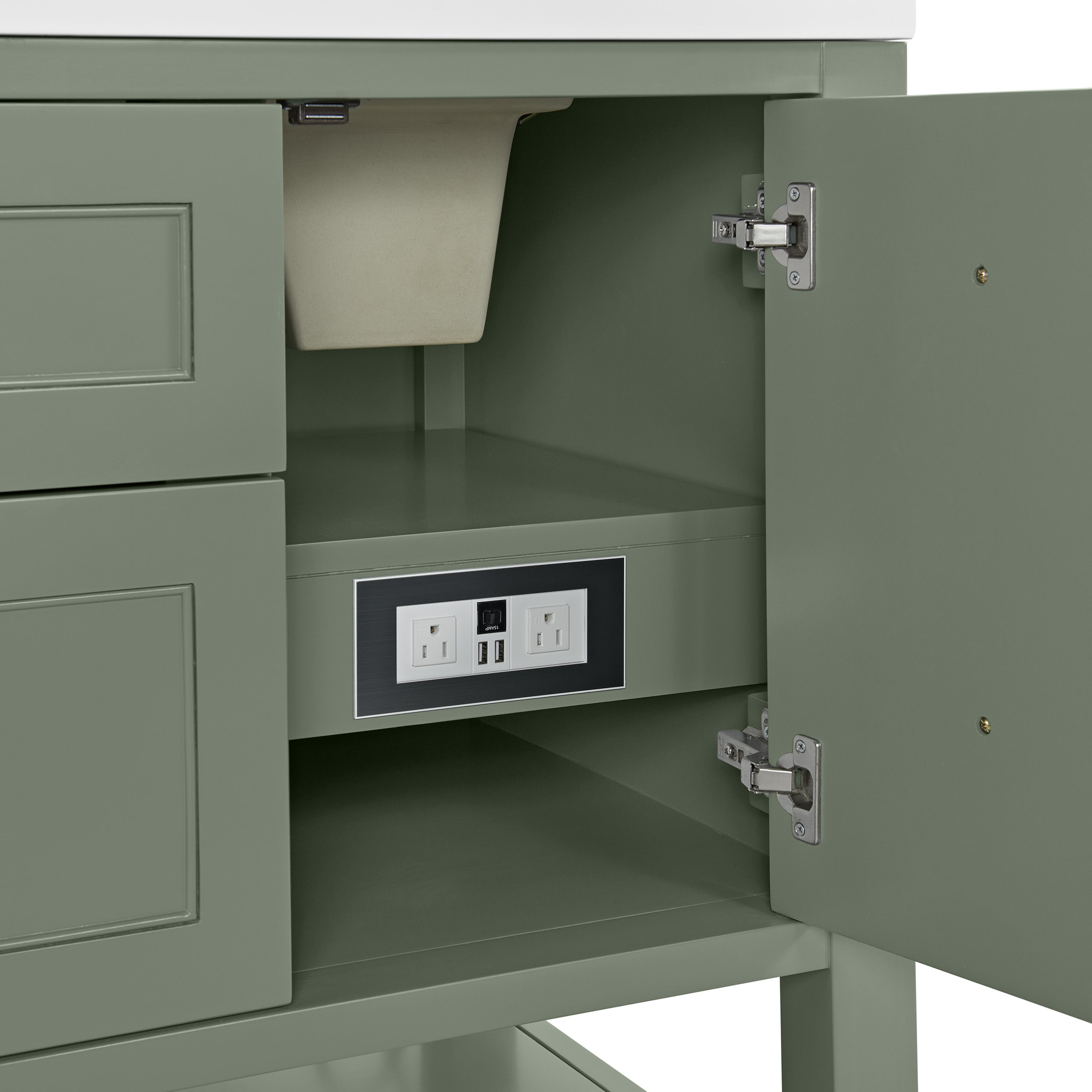 James Martin Breckenridge 60" Double Vanity in Smokey Celadon with 3cm Countertop