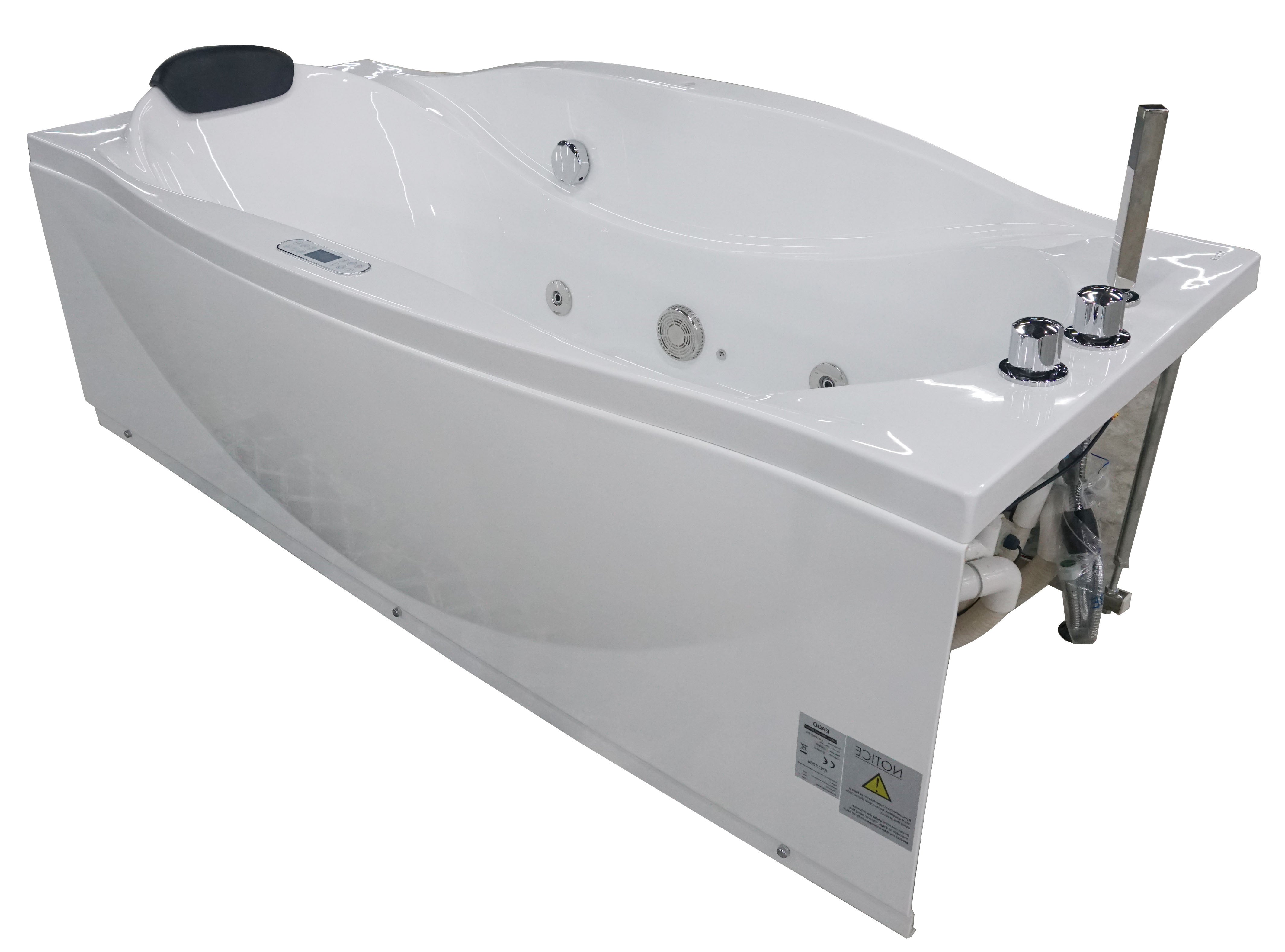 EAGO AM189ETL-R 6′ Acrylic Whirlpool Bathtub with Waterfall & Fixtures