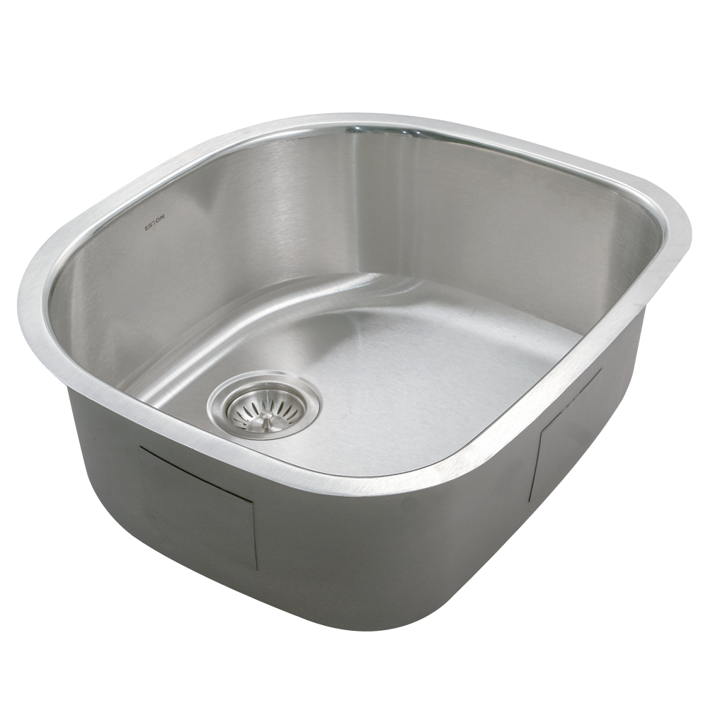 Houzer Eston 24 inch Stainless Steel Undermount Single D Bowl Kitchen Sink - STS-1400