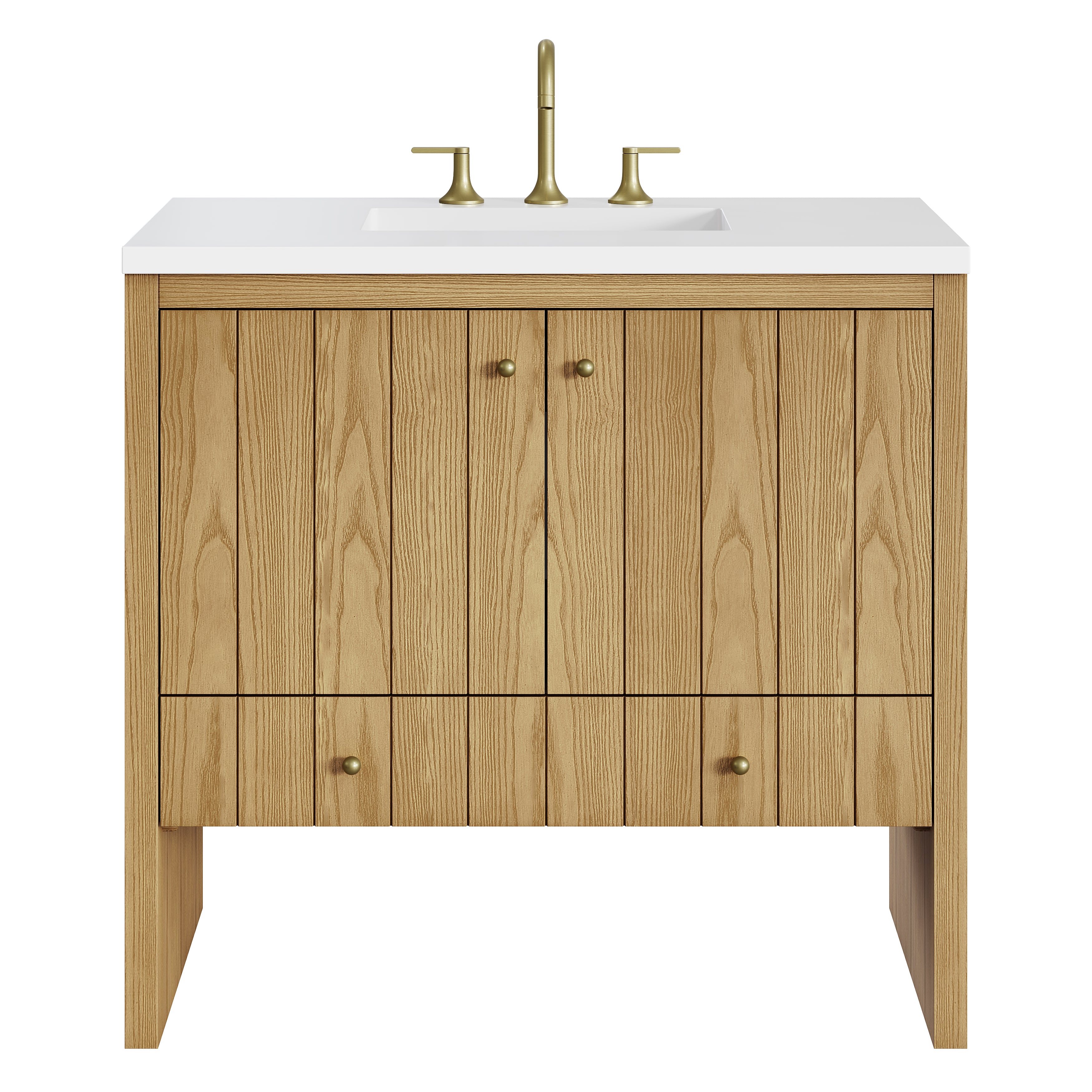 James Martin Hudson 36" Single Vanity in Light Natural Oak with 3cm Countertop