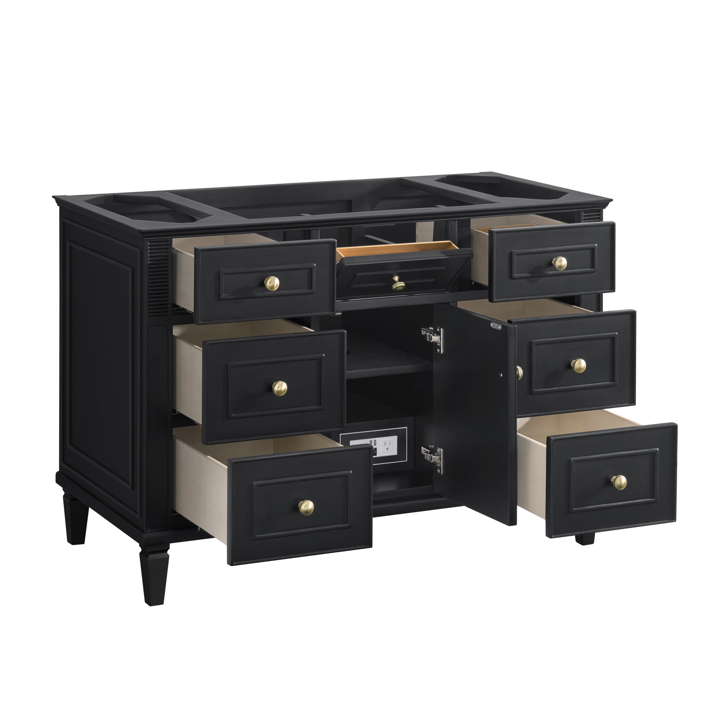James Martin Lorelai 48" Single Vanity in Black Onyx with 3cm Countertop