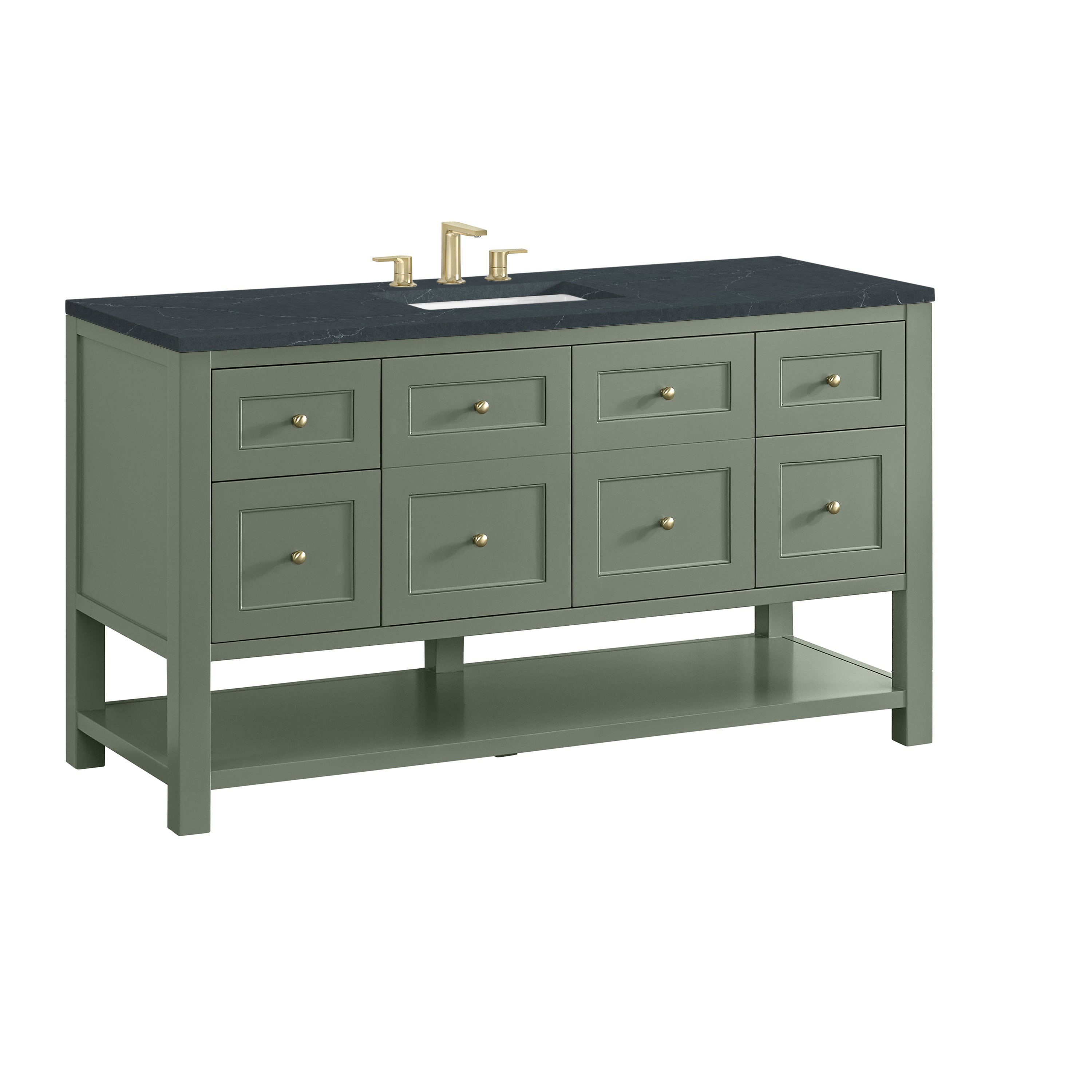 James Martin Breckenridge 60" Single Vanity in Smokey Celadon with 3cm Countertop