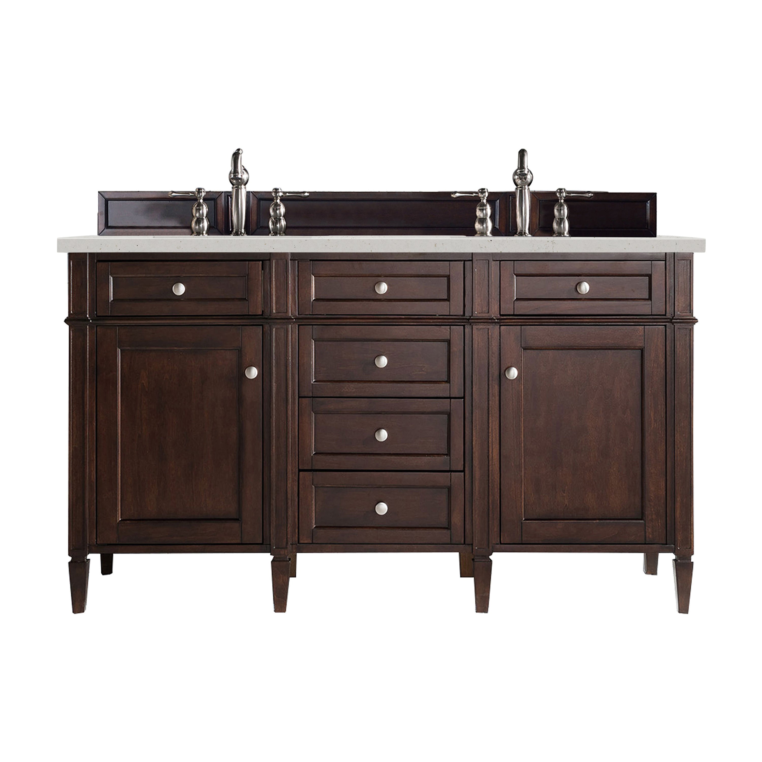 James Martin Brittany 60" Double Vanity in Burnished Mahogany with 3cm Countertop