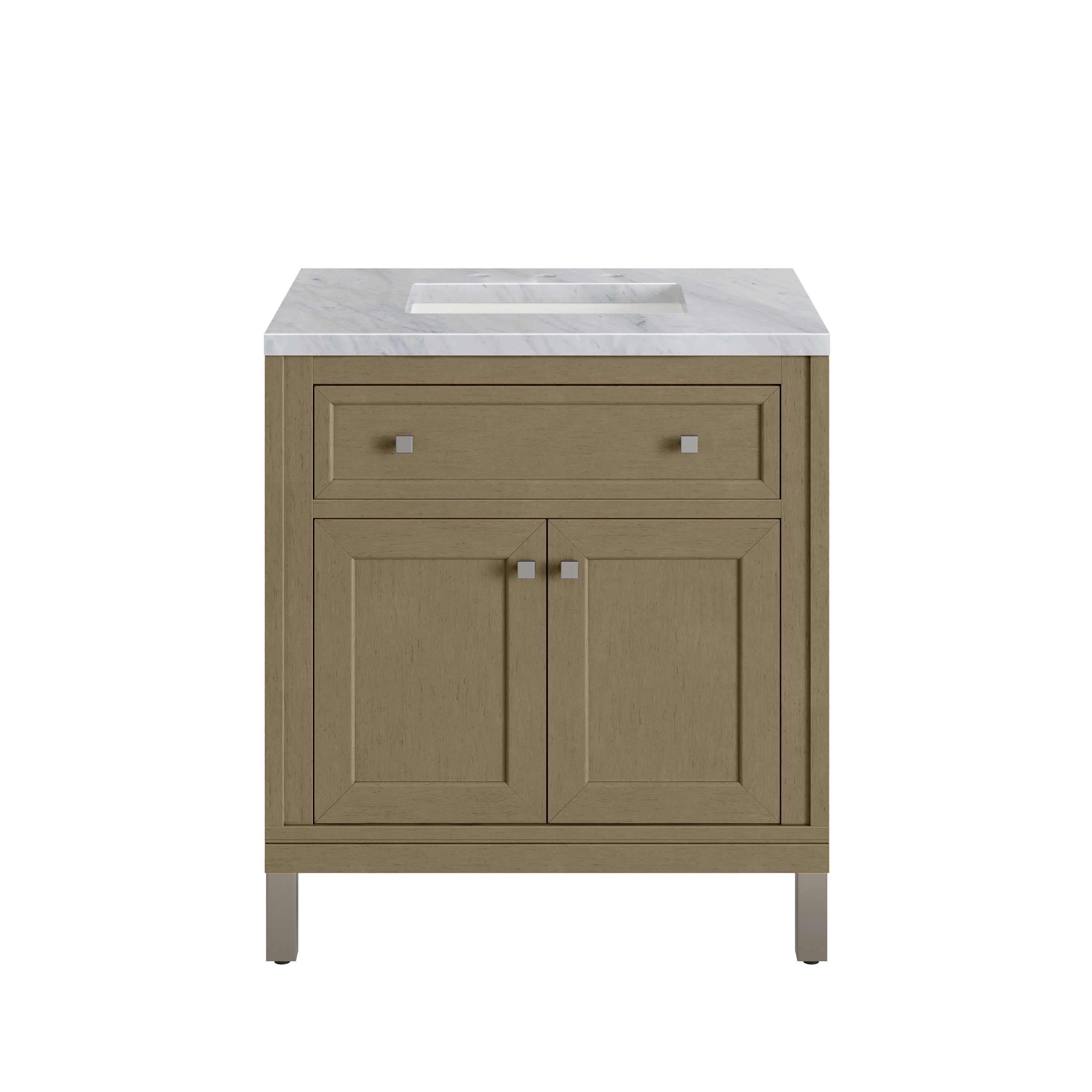 James Martin Chicago 30" Single Vanity in Walnut Whisper with 3cm Countertop