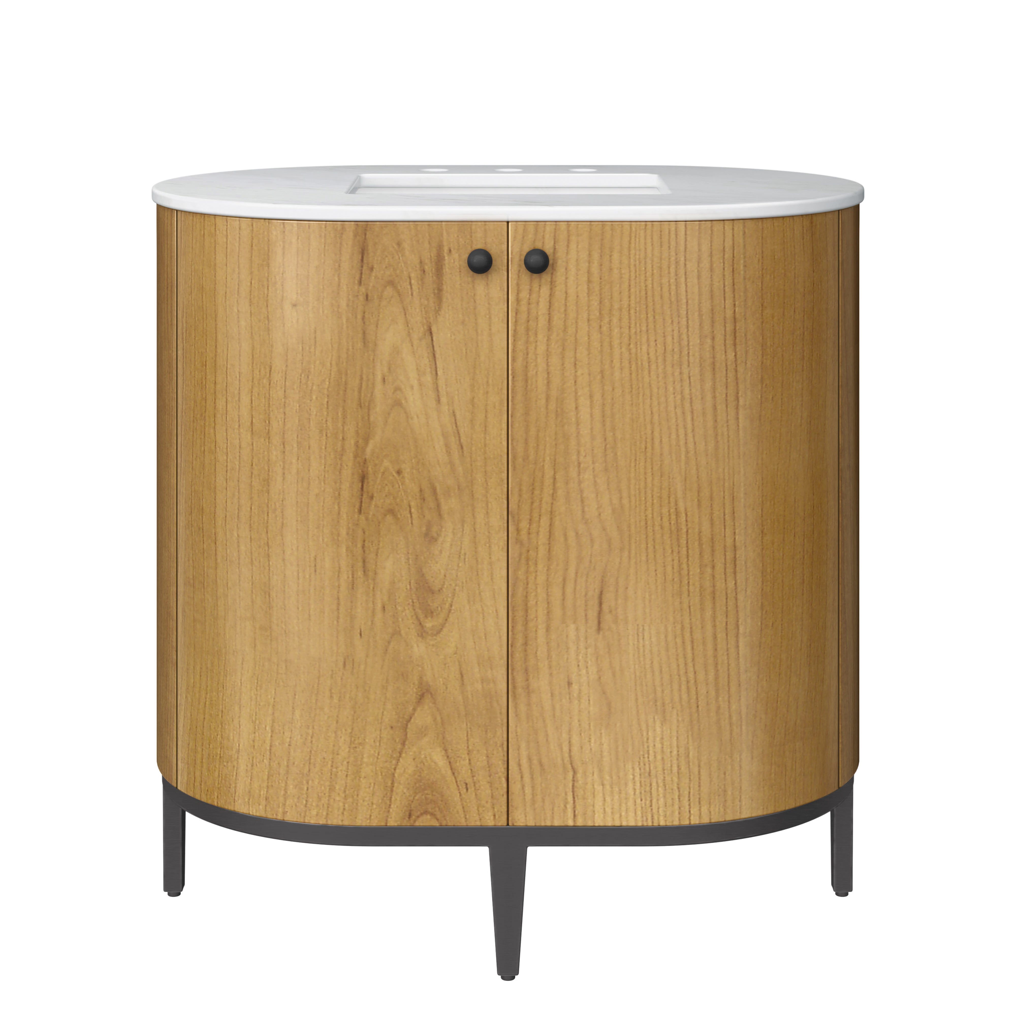 James Martin Bellamy 36" Single Vanity in Rustic Oak with Carrara Marble Top