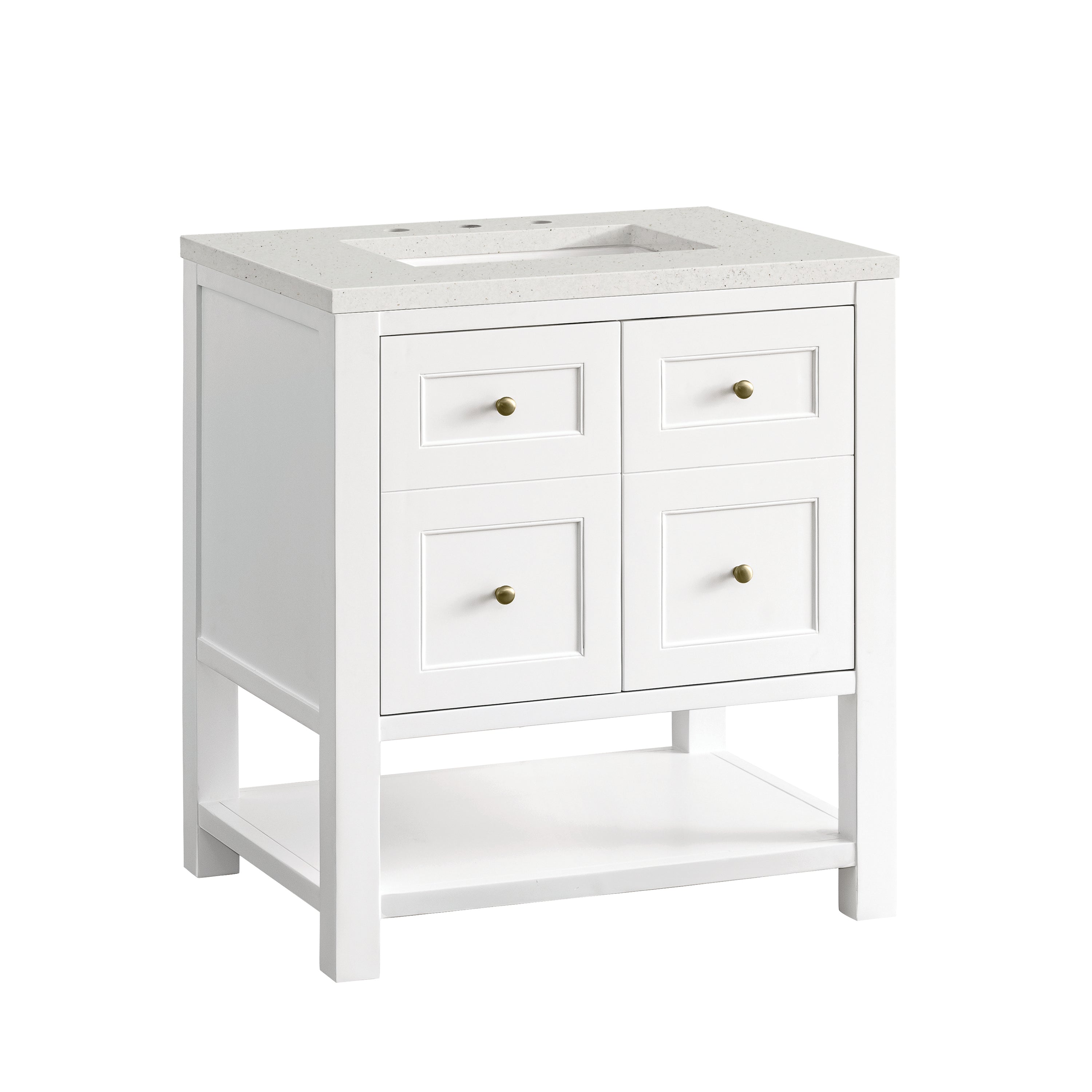James Martin Breckenridge 30" Single Vanity in Bright White with 3cm Countertop